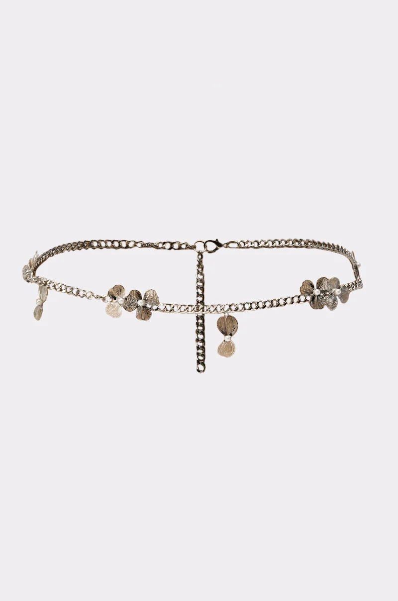FLORAL BITS CHAIN BELT - Akira Store