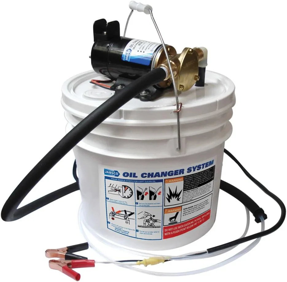 Vidange rapide d'huile marine, pompe à turbine flexible, inverseur, 3,5 gallons, 12 volts, non CE, blanc