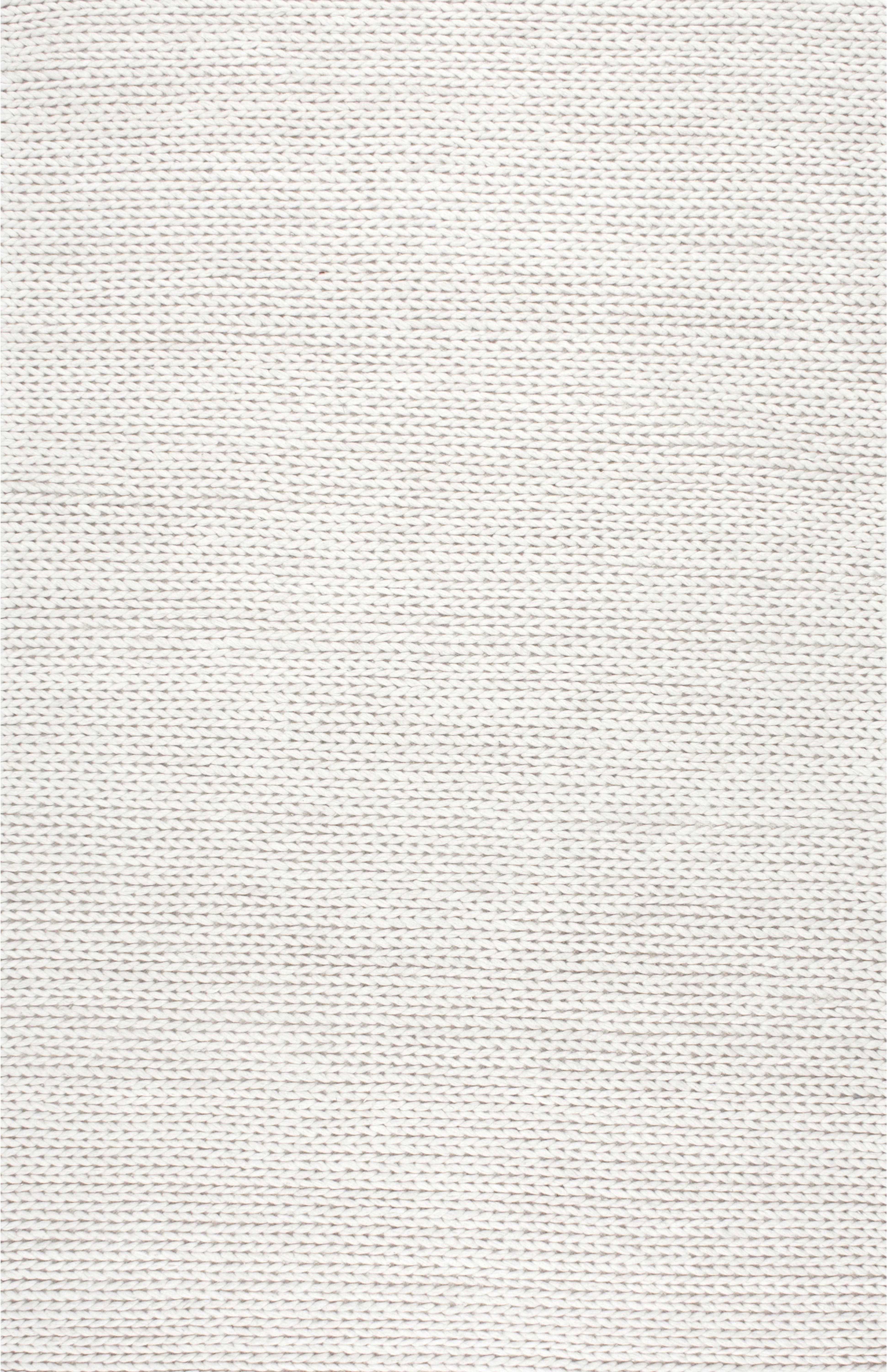 nuLOOM Rugs Hand Woven Chunky Woolen Cable Rug - Off White