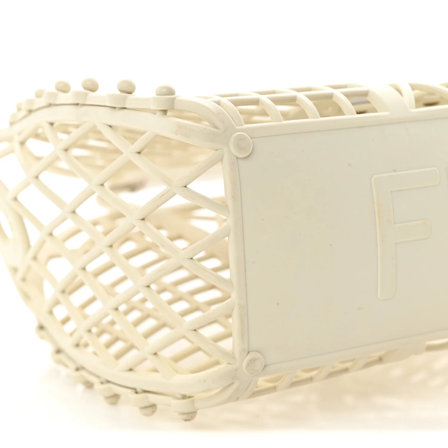 Recycled Plastic Vitello Liberty Matte Small Fendi Basket White Ice
