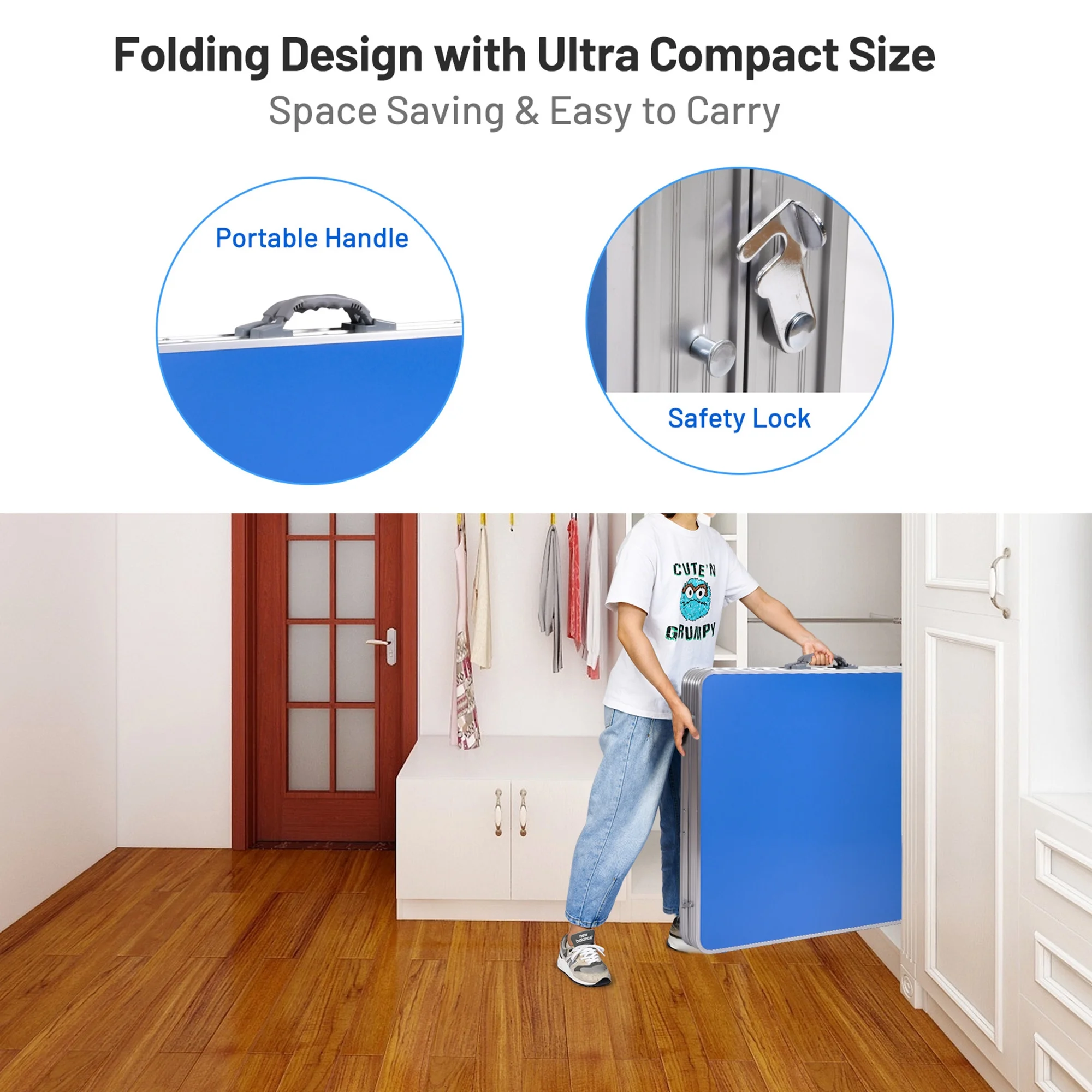 Folding Table Tennis Table Portable Ping Pong Table w/ 2 Paddles 2 Balls - Image 6
