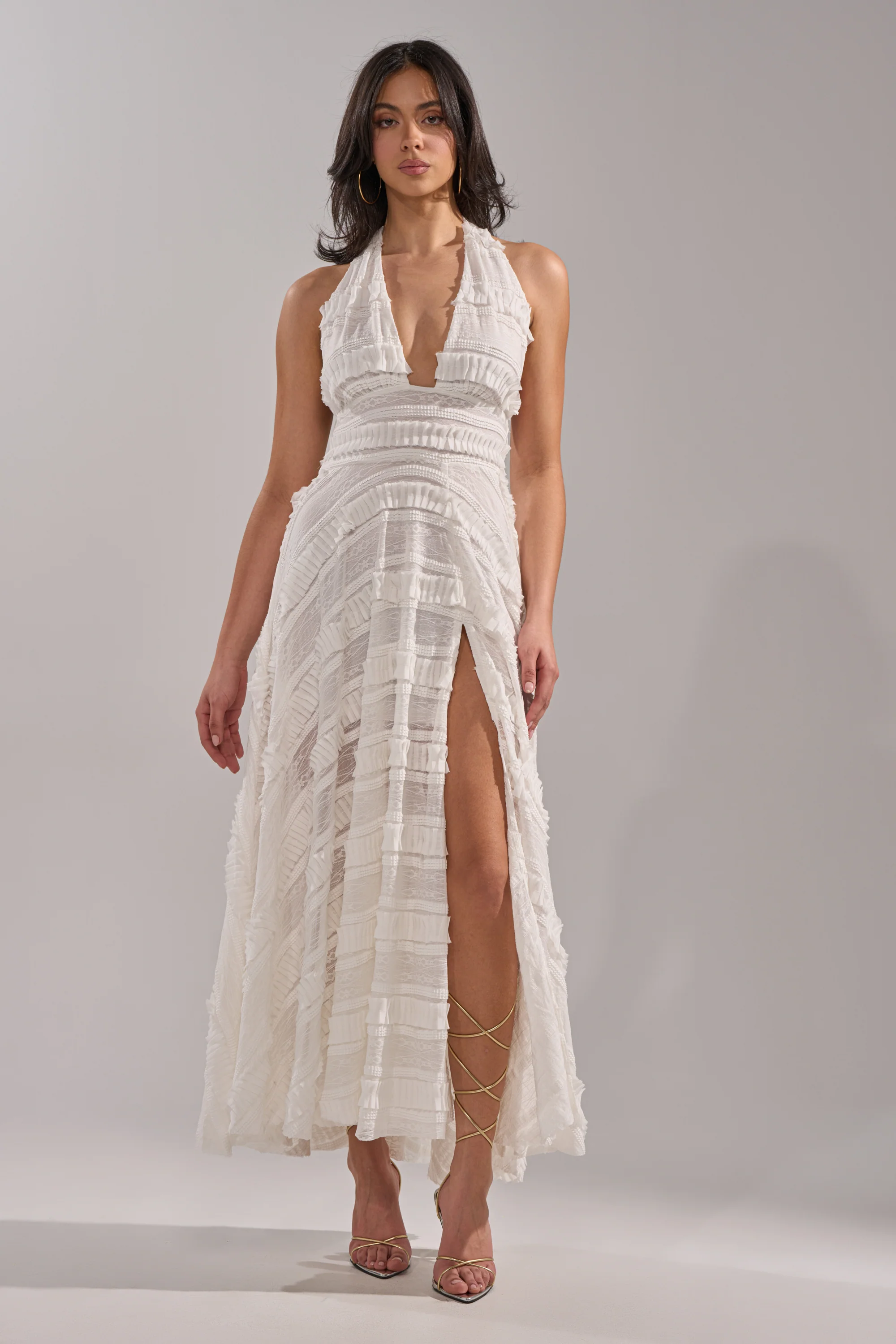 SITTING PRETTY WHITE WOVEN MAXI DRESS - Akira Store