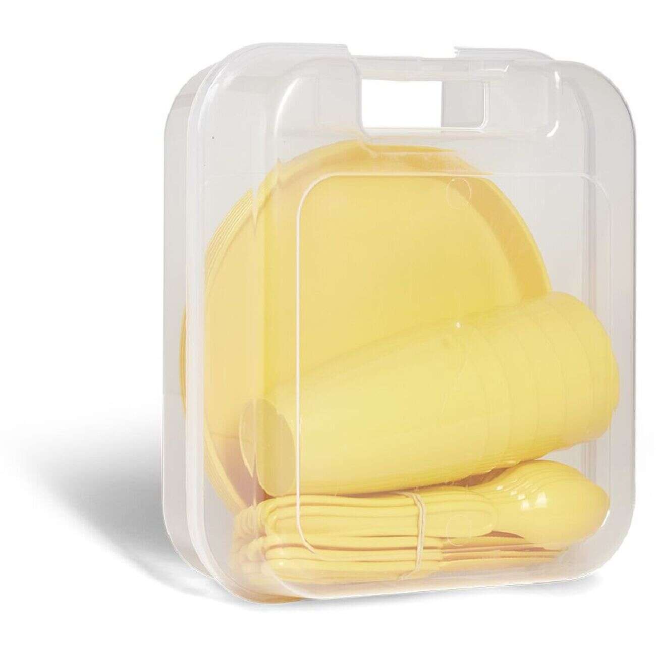 Service de pique-nique pour 6 personnes plastique jaune