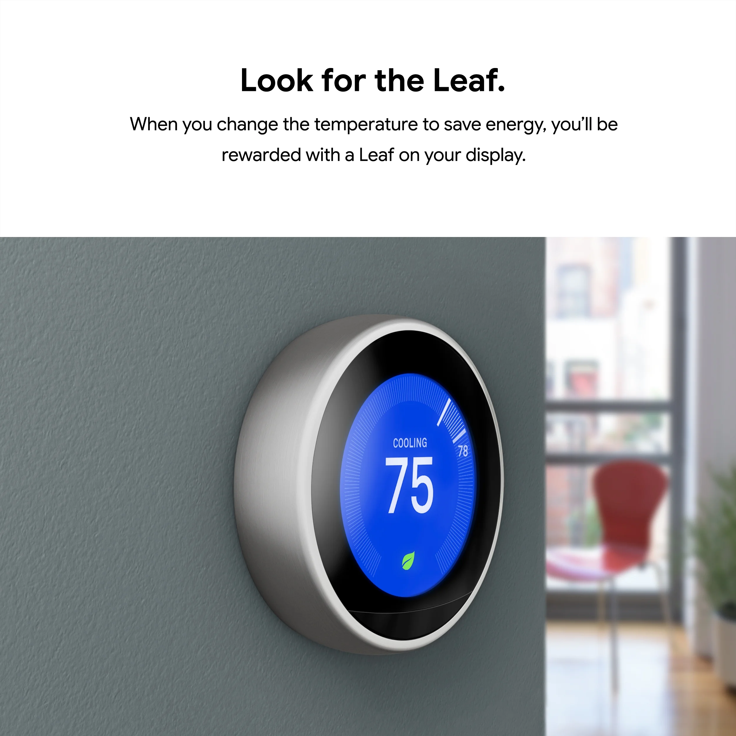 Nest Smart Learning Thermostat - 3rd Generation - Stainless Steel(Stainless Steel)