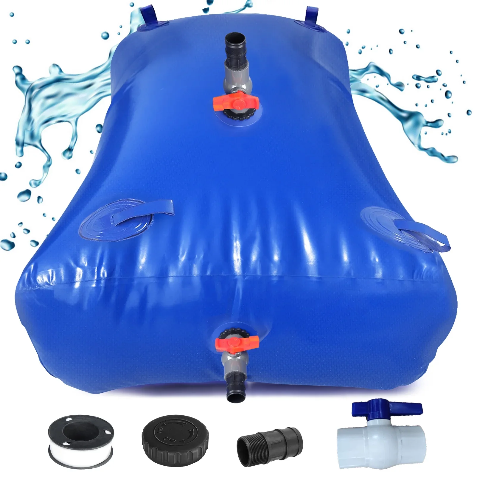 Happydeer 528 Gal/2000 L Foldable Water Bladder Tank, Portable Large Capacity Water Storage Bladder Containers, Camping Garden Drought Resistance Agricultural Irrigation Outdoor RV Emergency Water