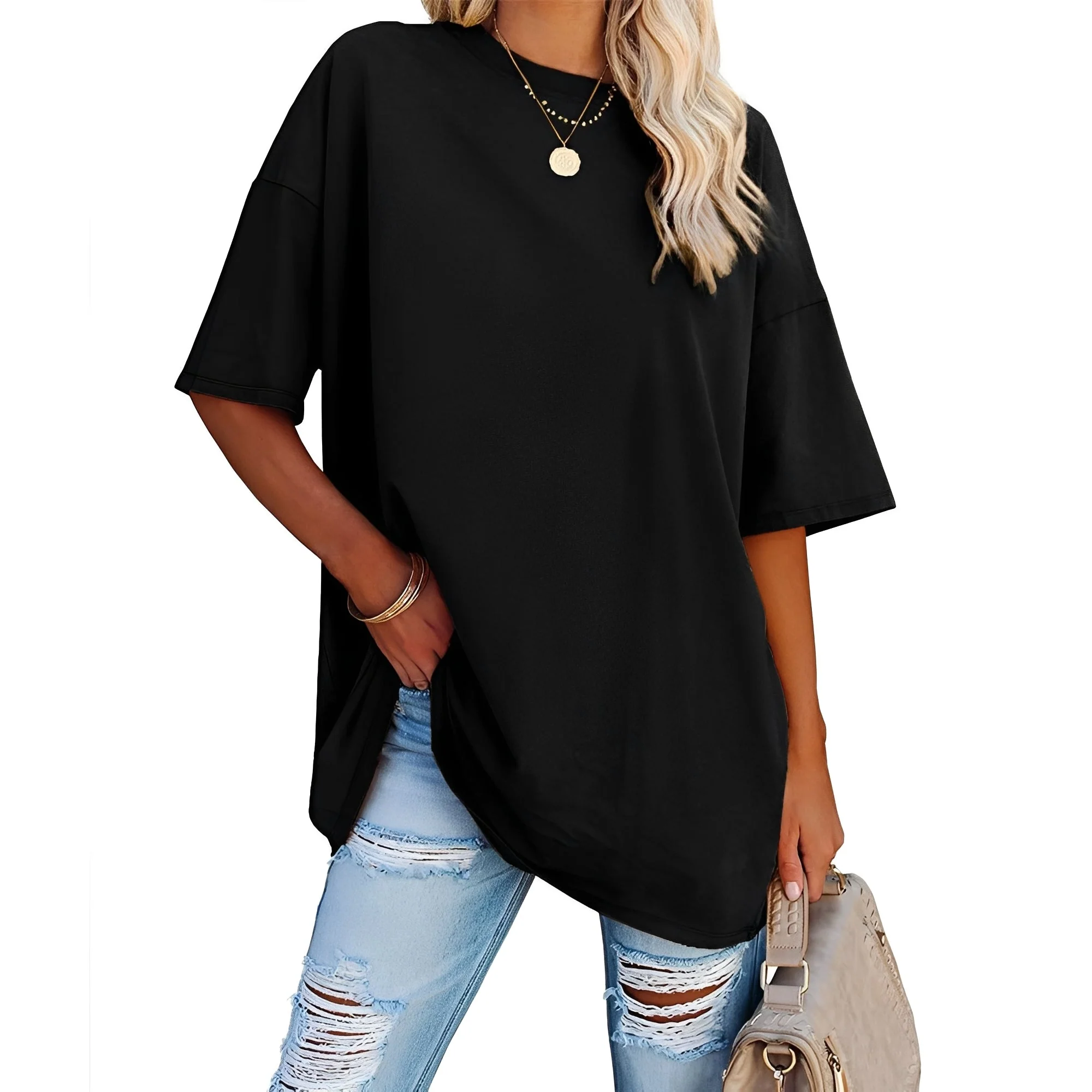 Alice - T-shirt ample avec épaule tombante