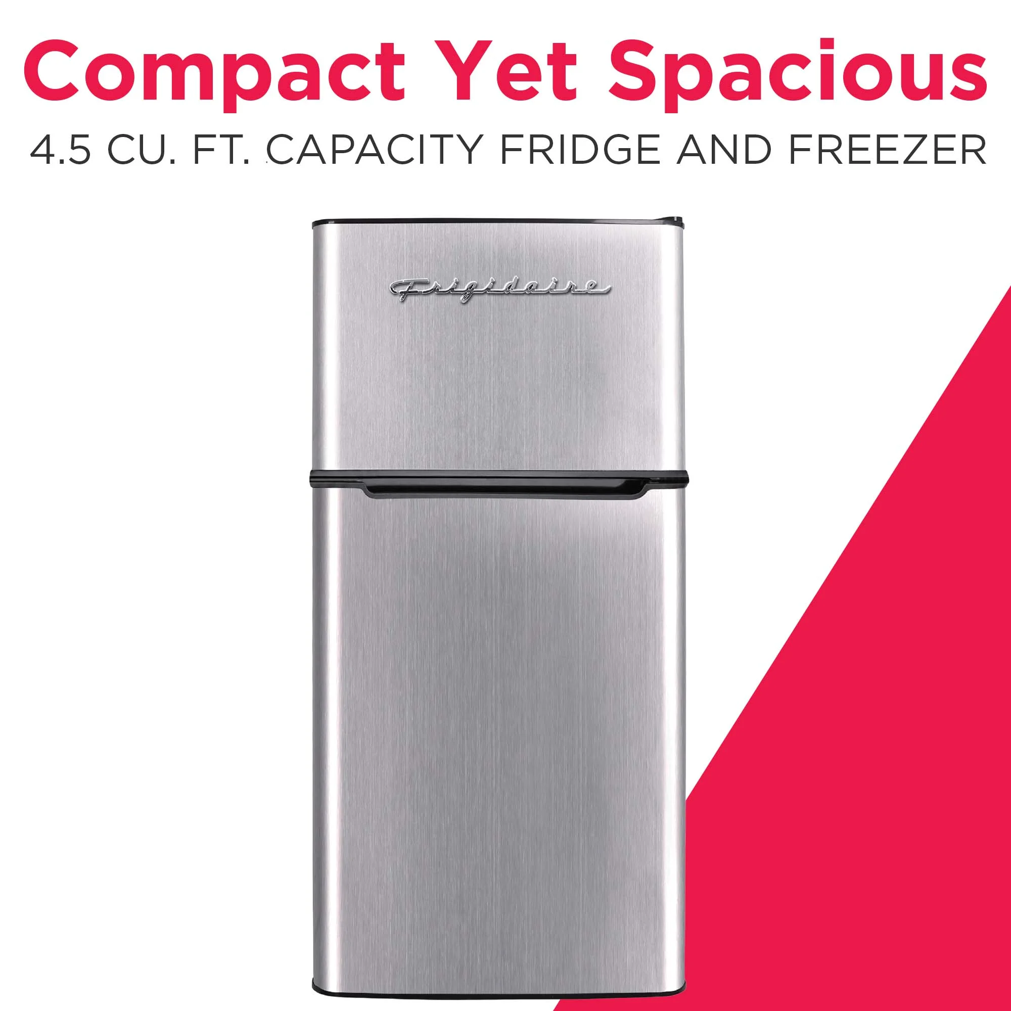 Frigidaire, 4.5 Cu. Ft., 2 Door Compact Refrigerator - Chrome Trim, EFR451, Platinum