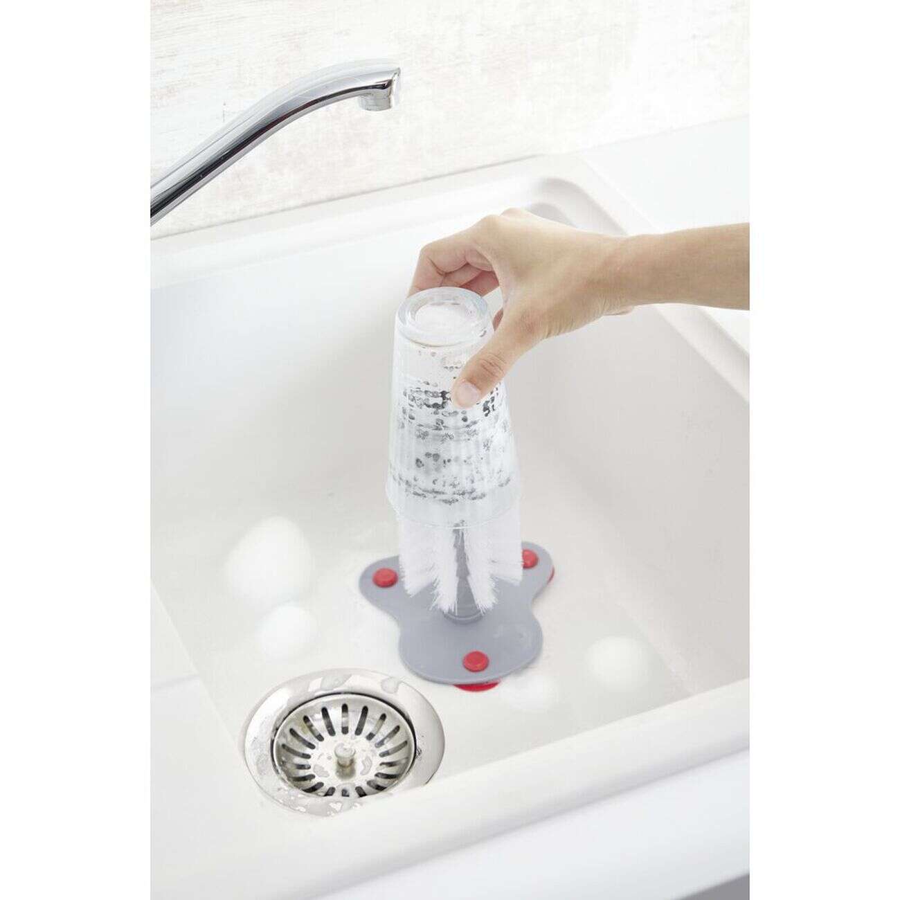 Brosse de nettoyage pour verre à ventouse H19cm