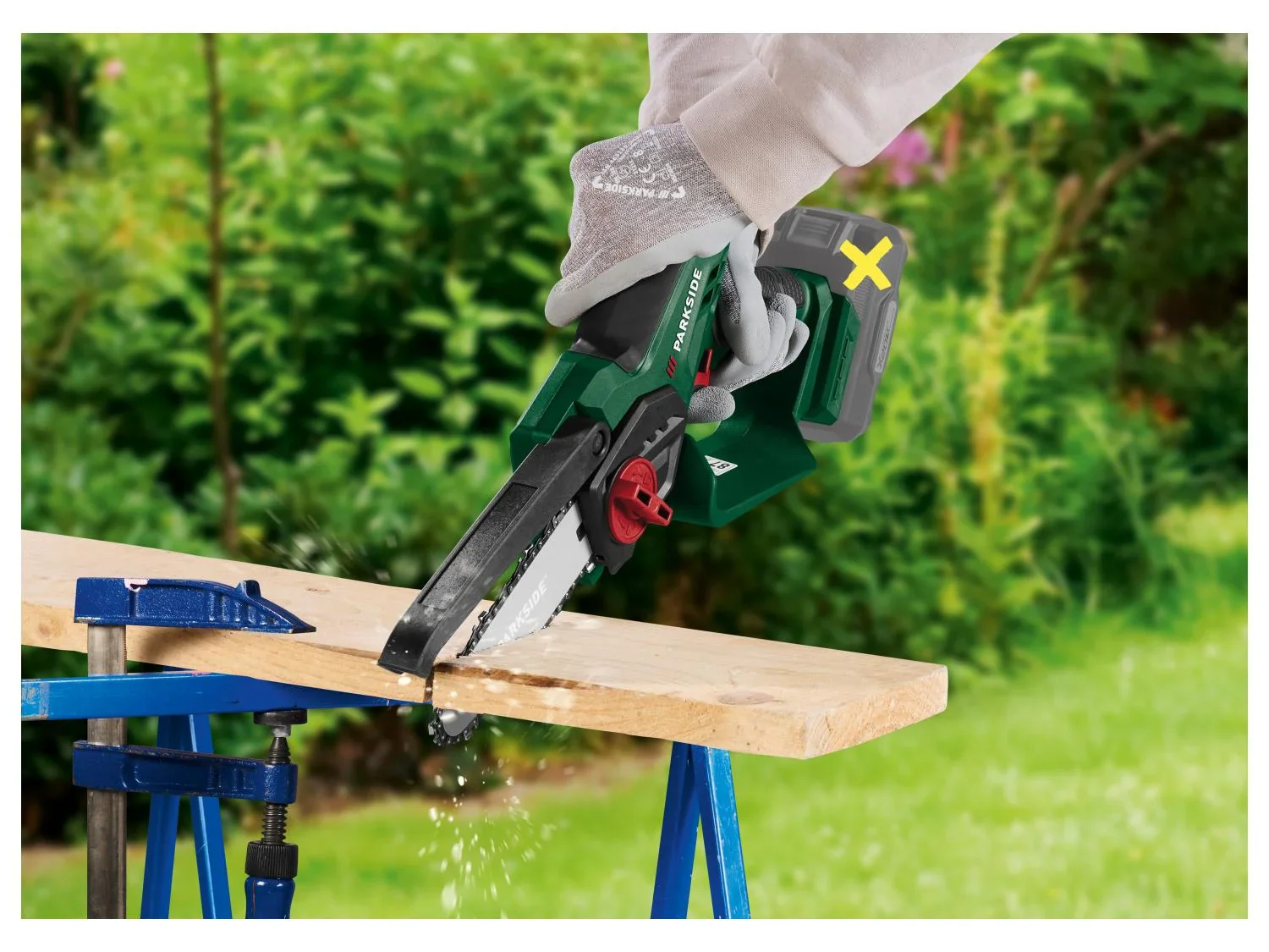 PARKSIDE Mini-trononneuse sans fil + chargeur + batterie, 20 V