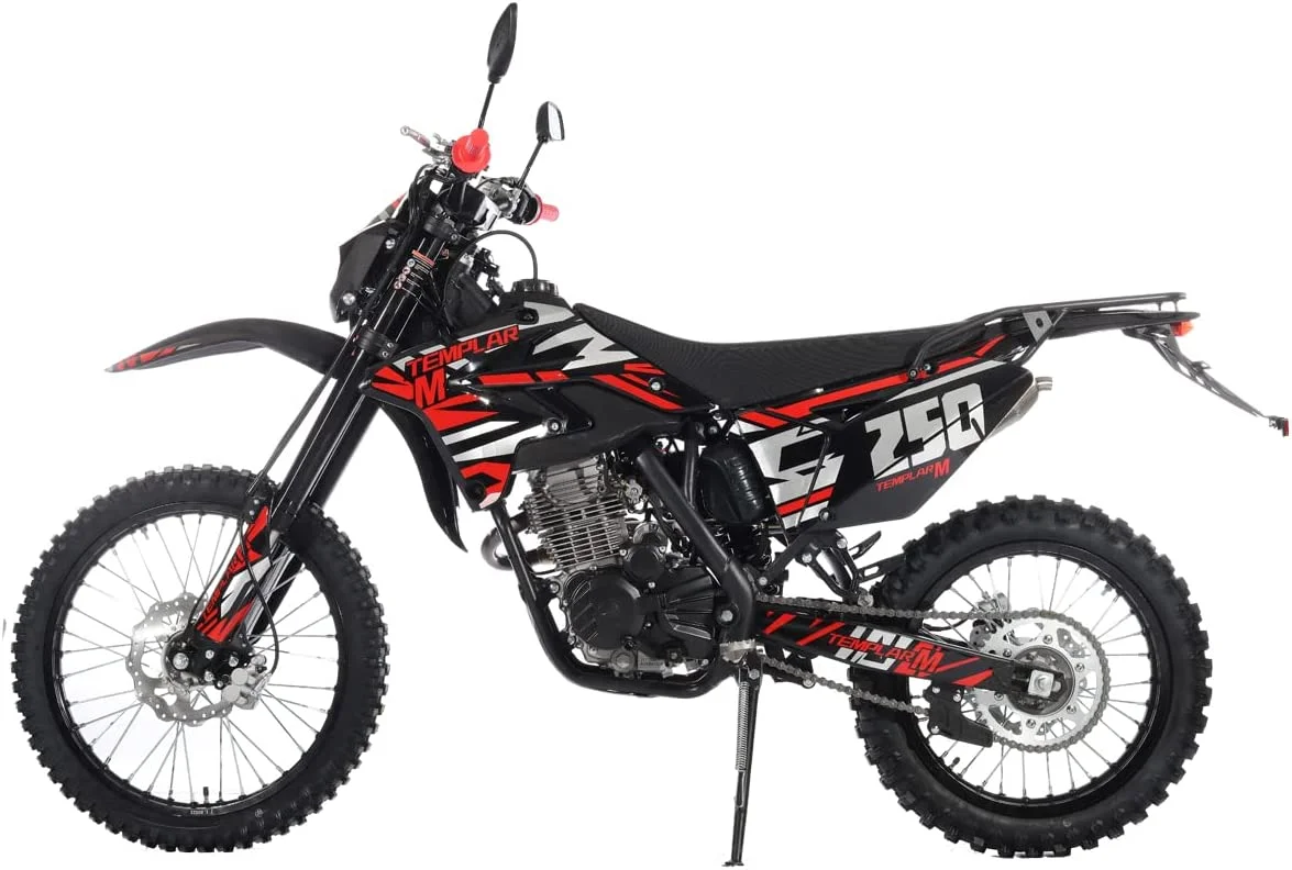 Templar M 250cc Gas Dirt Bike with Engine 5 Speed Pit Bikes Adult Pitbike, Big 21"/18" Wheels!(Blue) - Image 10