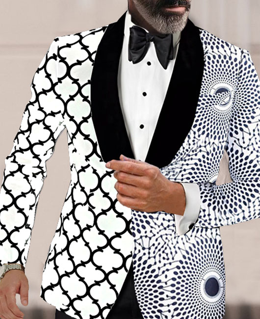 Blazer élégant à col surpiqué et empiècements en calicot de couleur contrastée