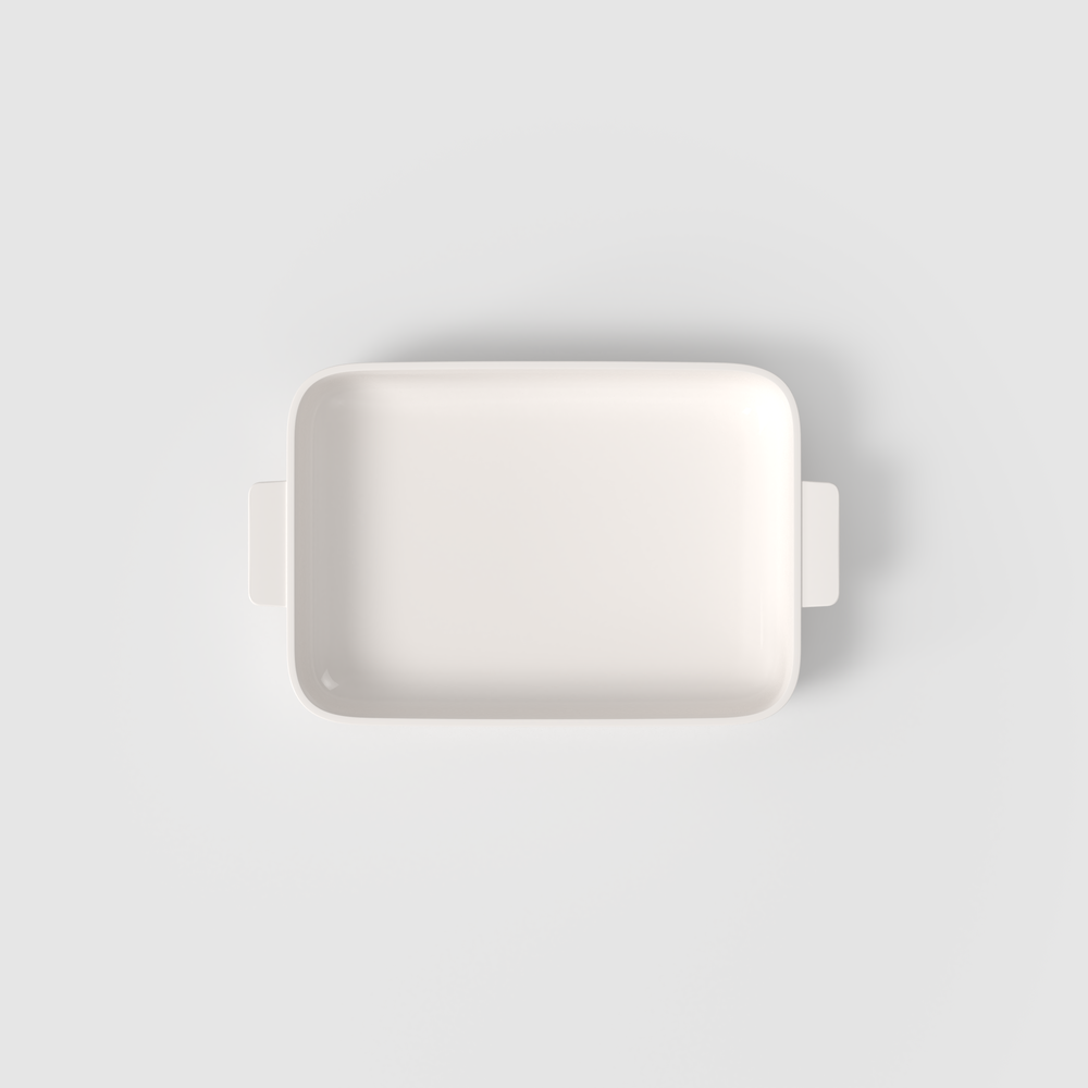 Clever Cooking Rectangular baking dish - White, 15.5'' x 9.5'', Premium Porcelain