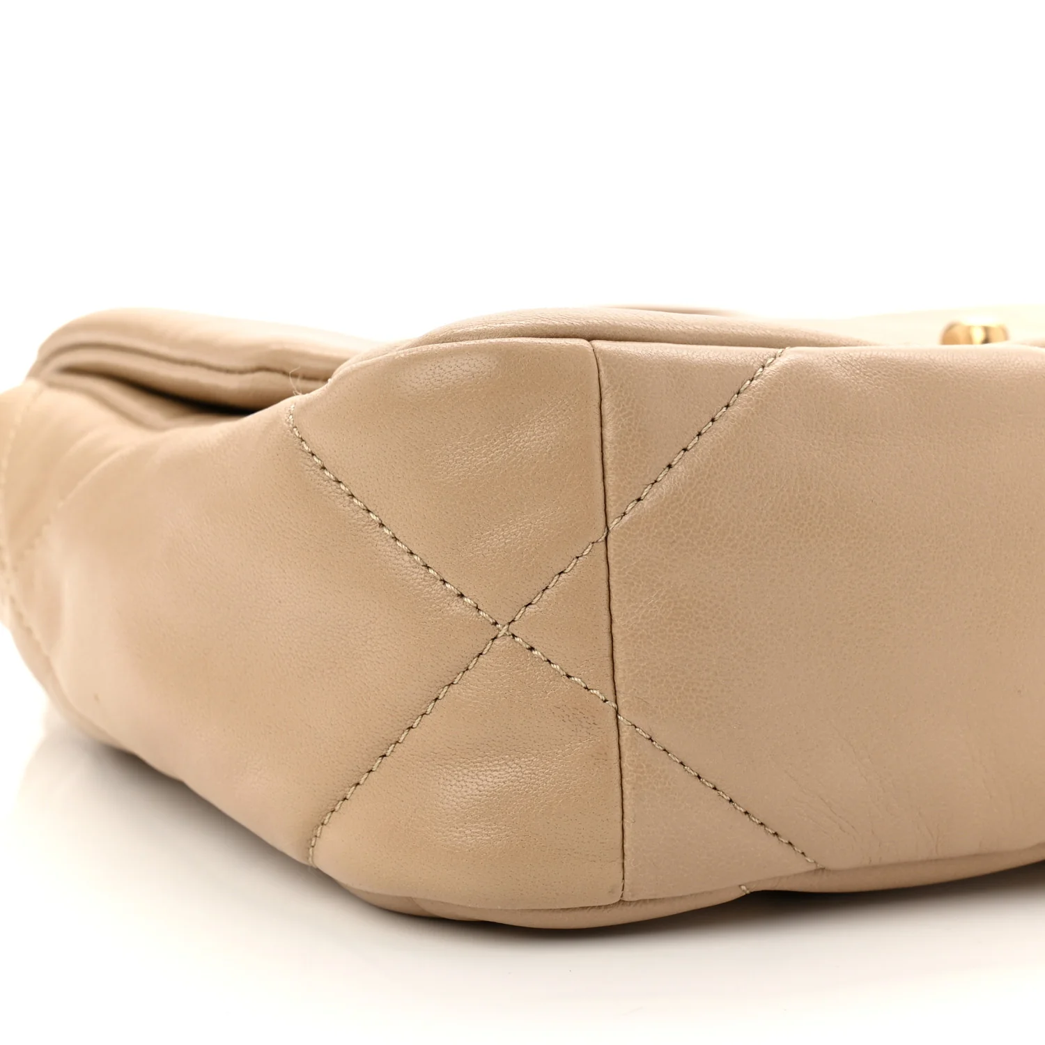 Lambskin Quilted Medium Chanel 19 Flap Dark Beige