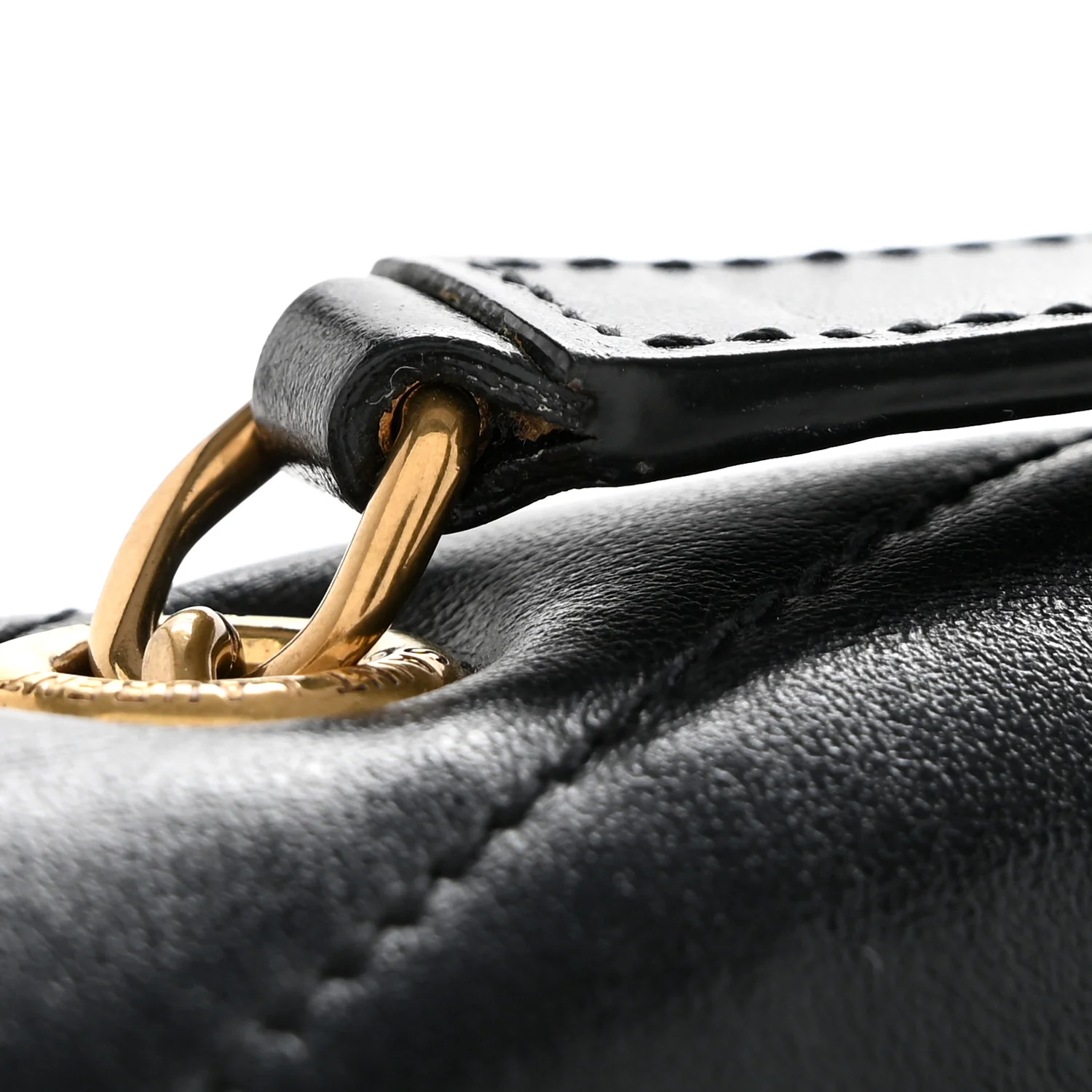 Calfskin Y Quilted Monogram Small Loulou Chain Satchel Black