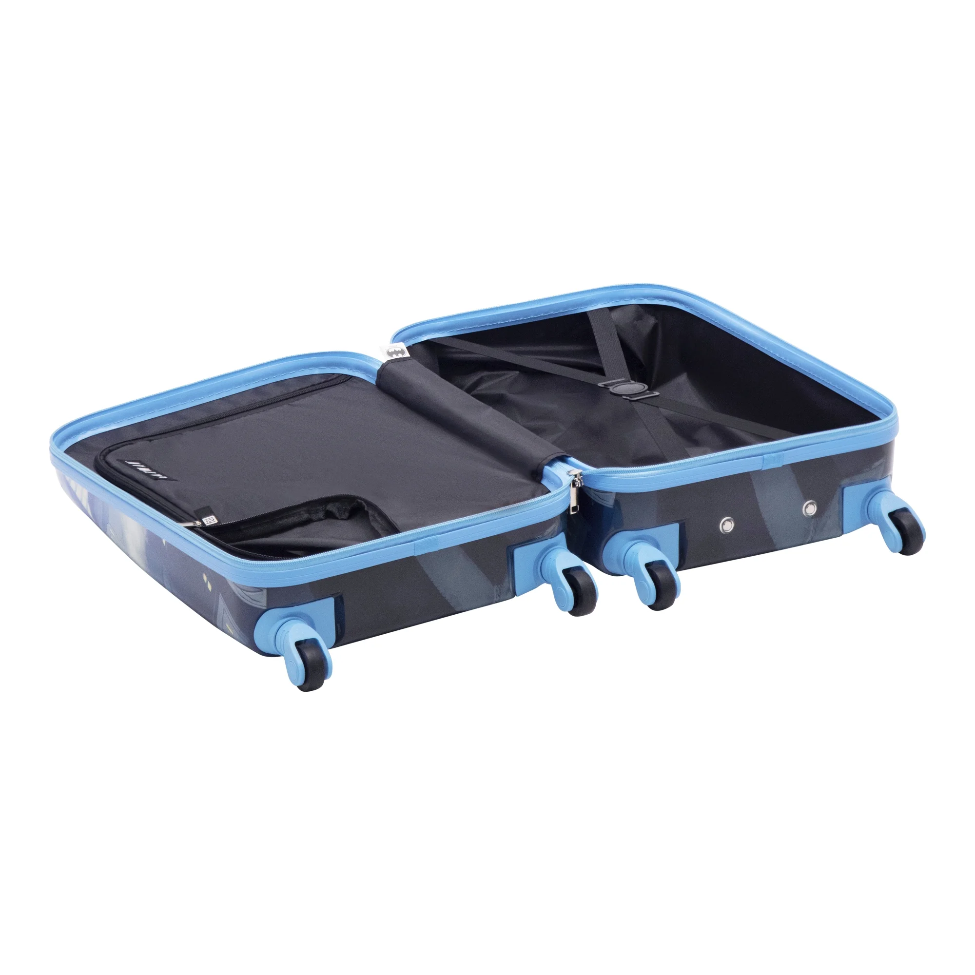 DC Comics Batman 21 in Kids Rolling Luggage, Hardshell Carry on Suitcase with Wheels, Blue