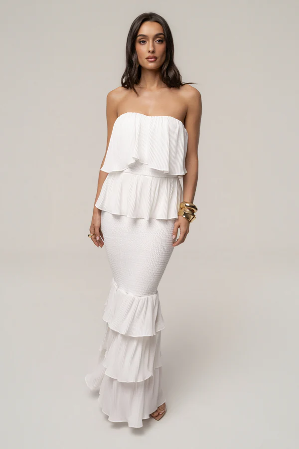 Ivory Casa Blanca Ruffle Dress