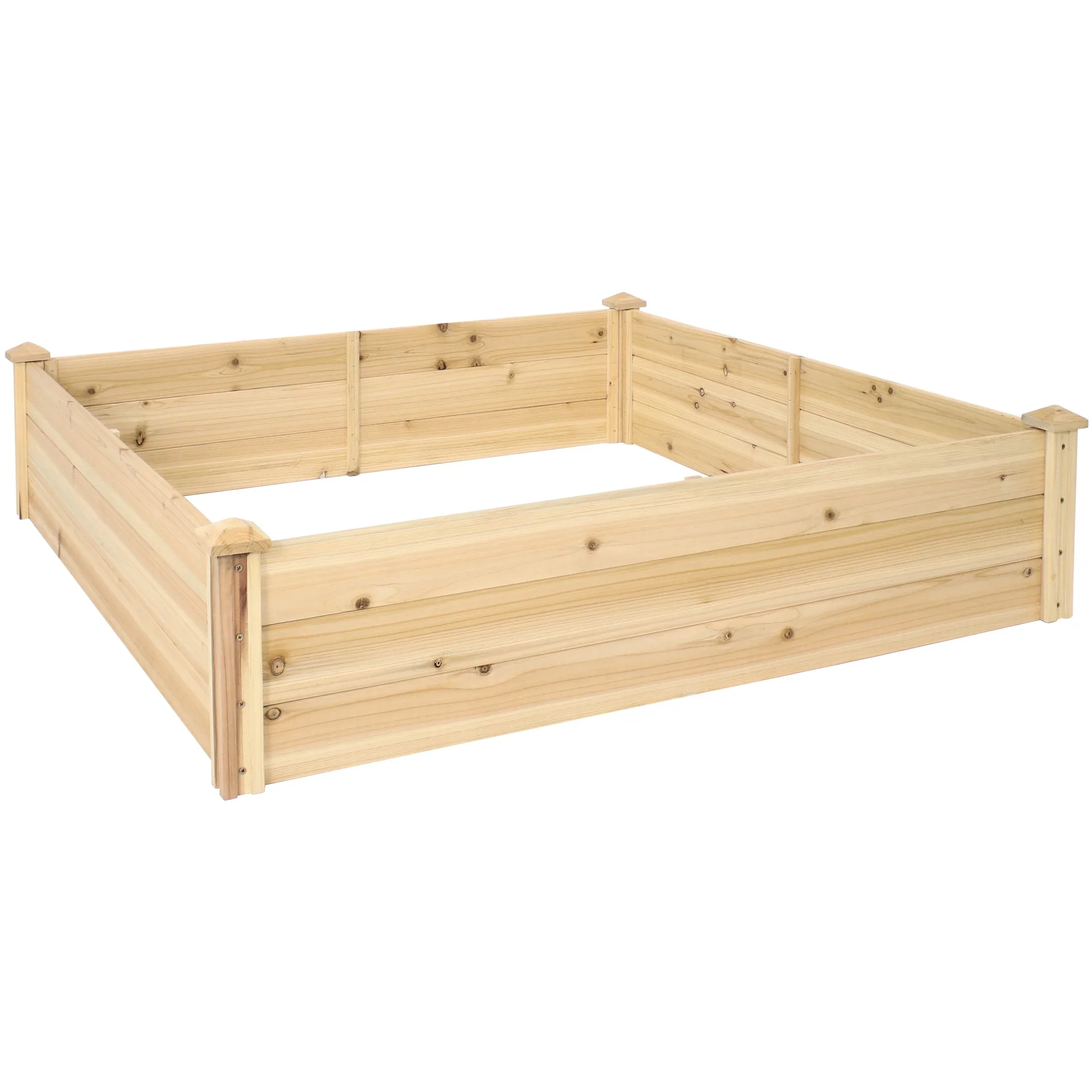 Sunnydaze 24 x 48.25 x 12.25 Rectangular Natural Wooden Outdoor Raised Garden Bed