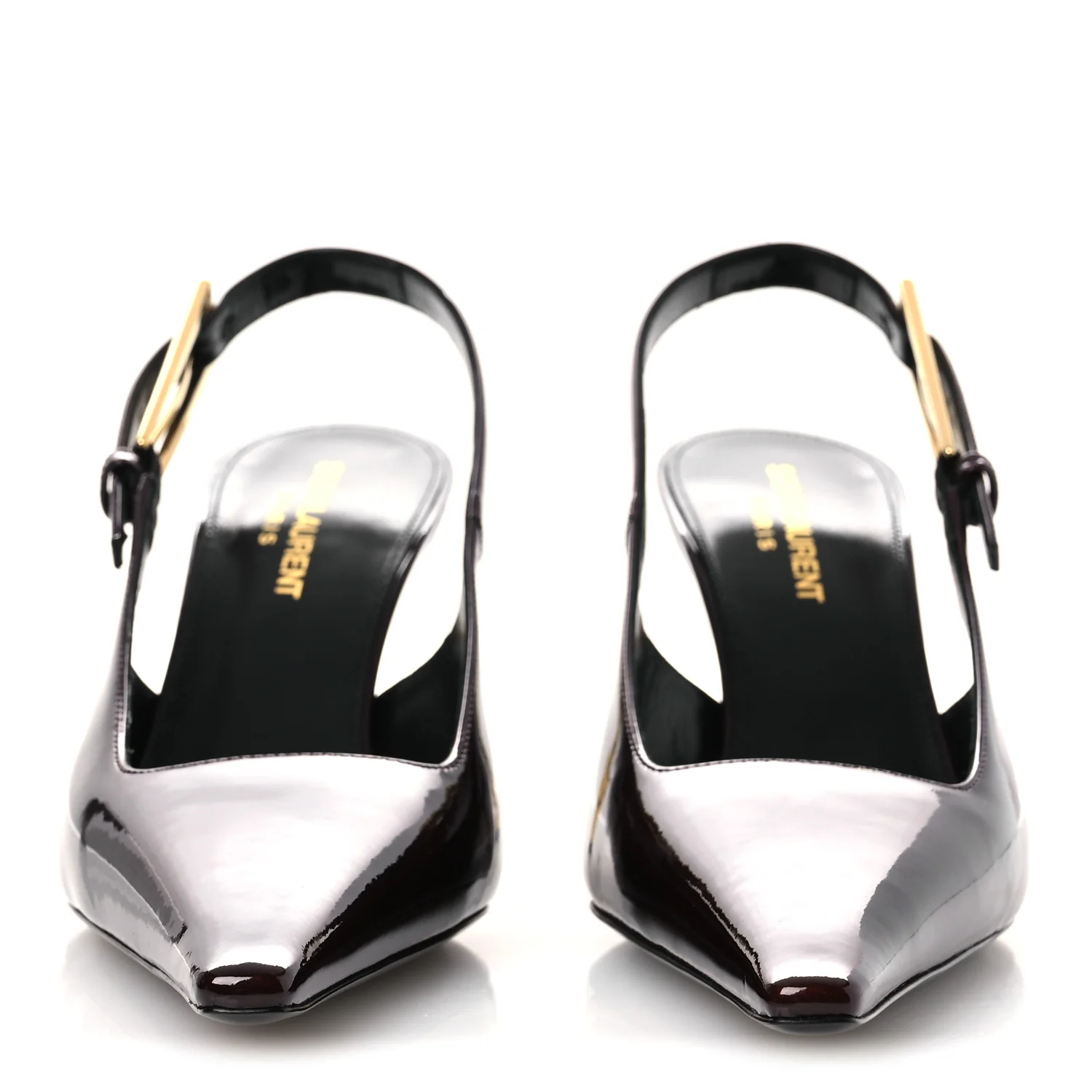 Vernice Gloss Lee 75 Slingback Pumps 38.5 Marron Glac茅