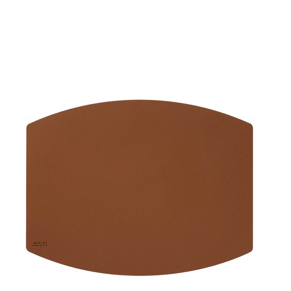 Ellips bordbrikke 45x35 cm brun