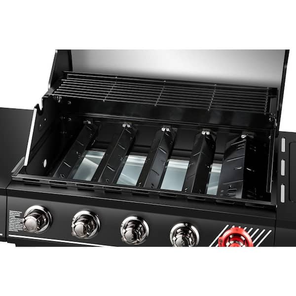 5-Burner Propane Gas Grill in Matte Black with TriVantage Multifunctional Cooking System - Image 7