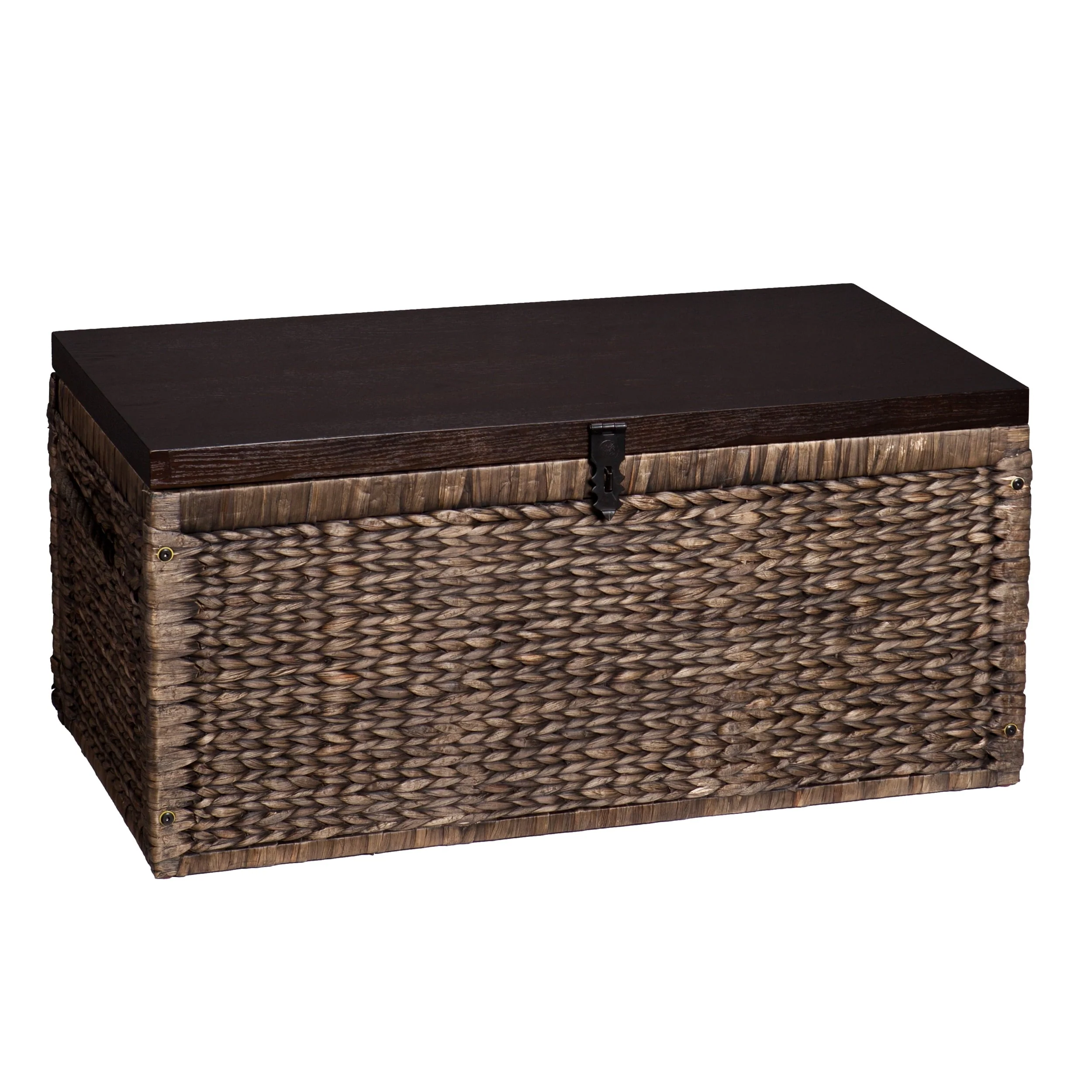 Water Hyacinth Storage Trunk, Blackwashed with Espresso - Image 10