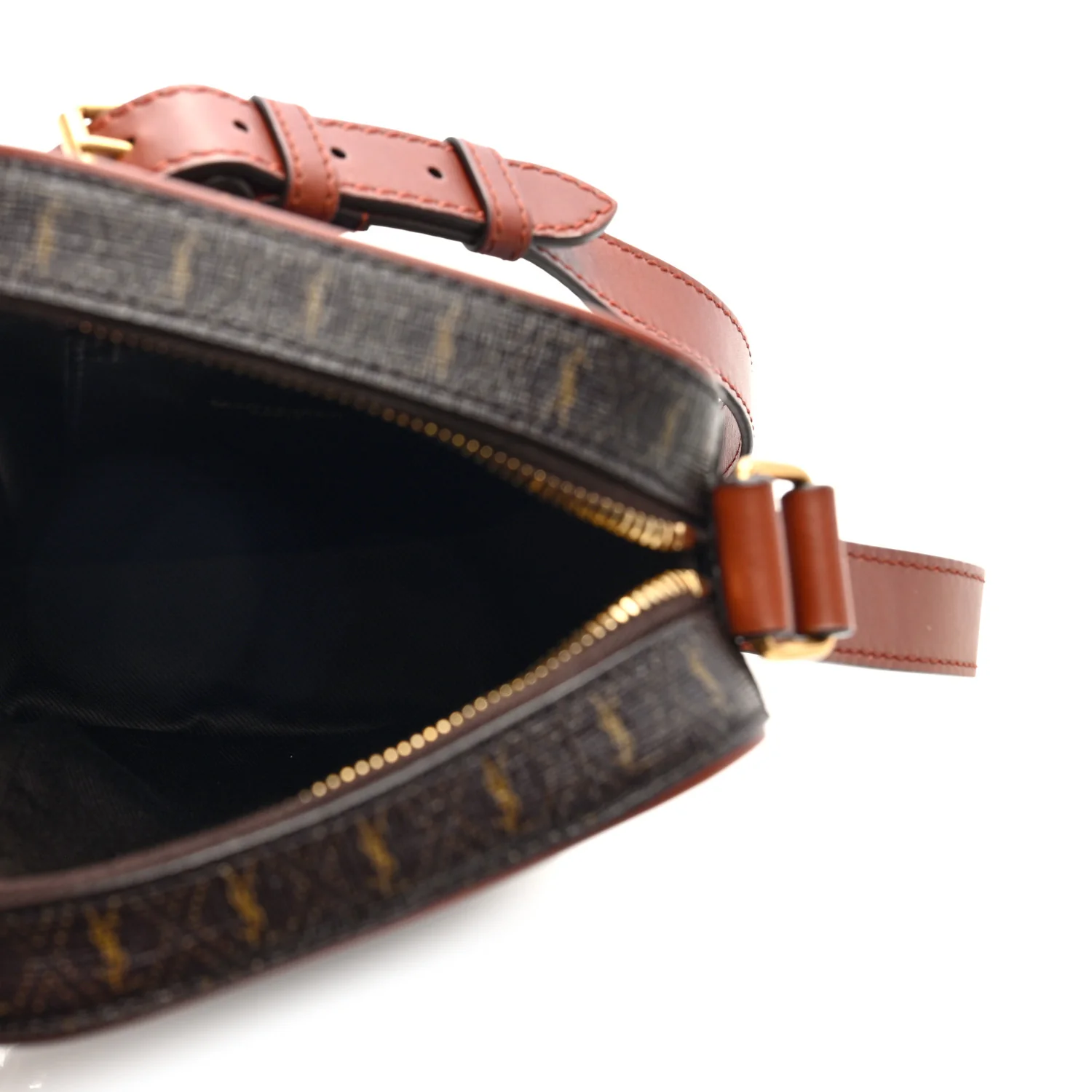 Canvas Smooth Calfskin Le Monogramme Crossbody Pouch Chestnut