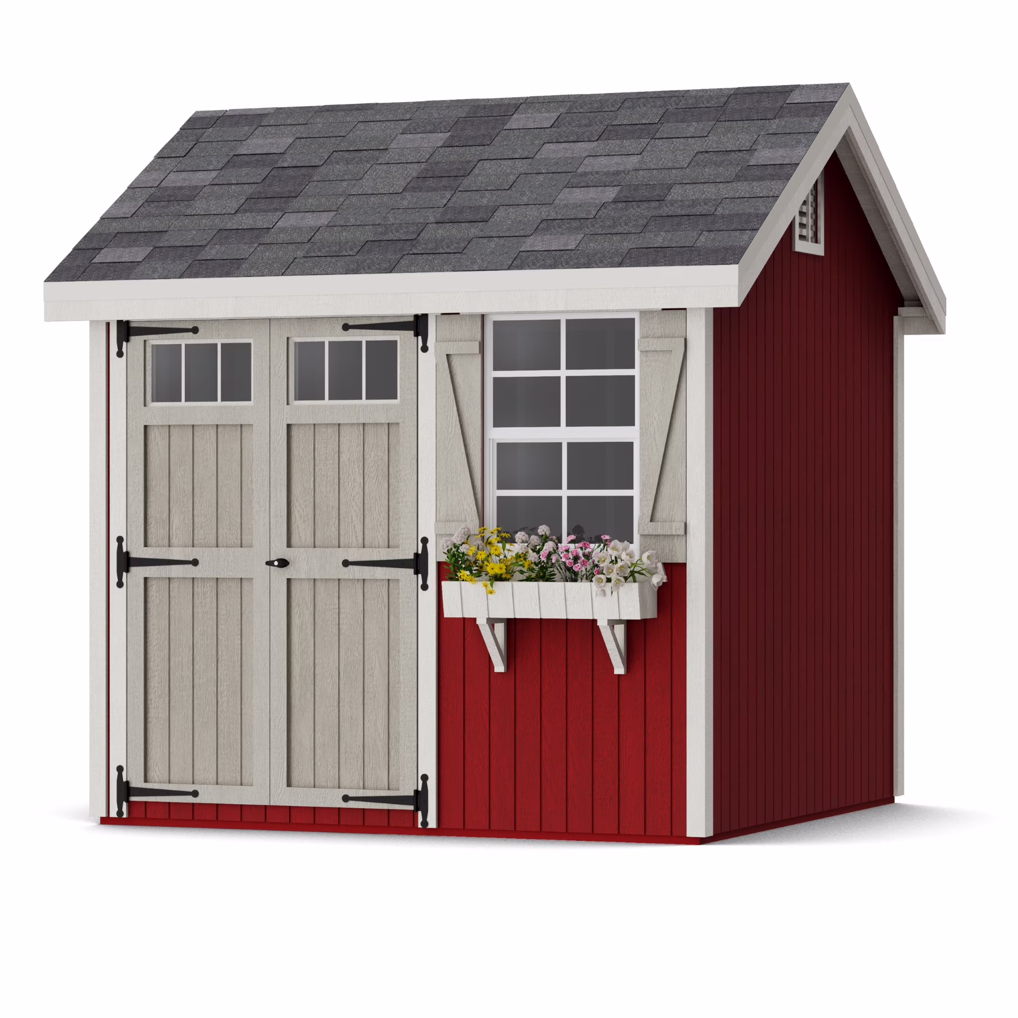 Little Cottage Co. 8x8 Colonial Pinehurst Shed with Operable Window, Outdoor Wood Storage Do - It - Yourself Precut Kit