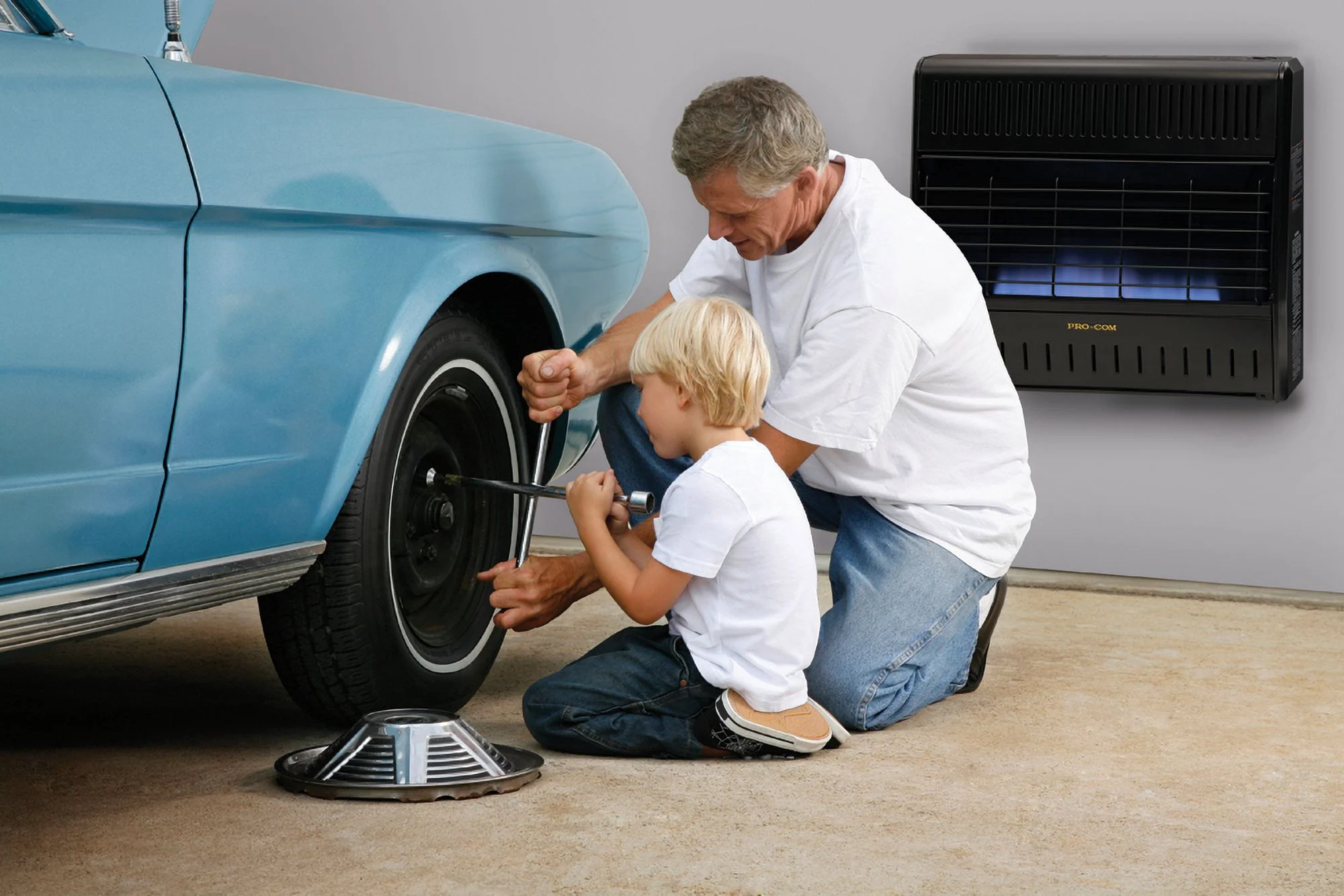 Dual Fuel Vent less Blue Flame Garage Heater 30,000 BTU, T-Stat Control Model# MNSD300TGA(Black) - Image 2