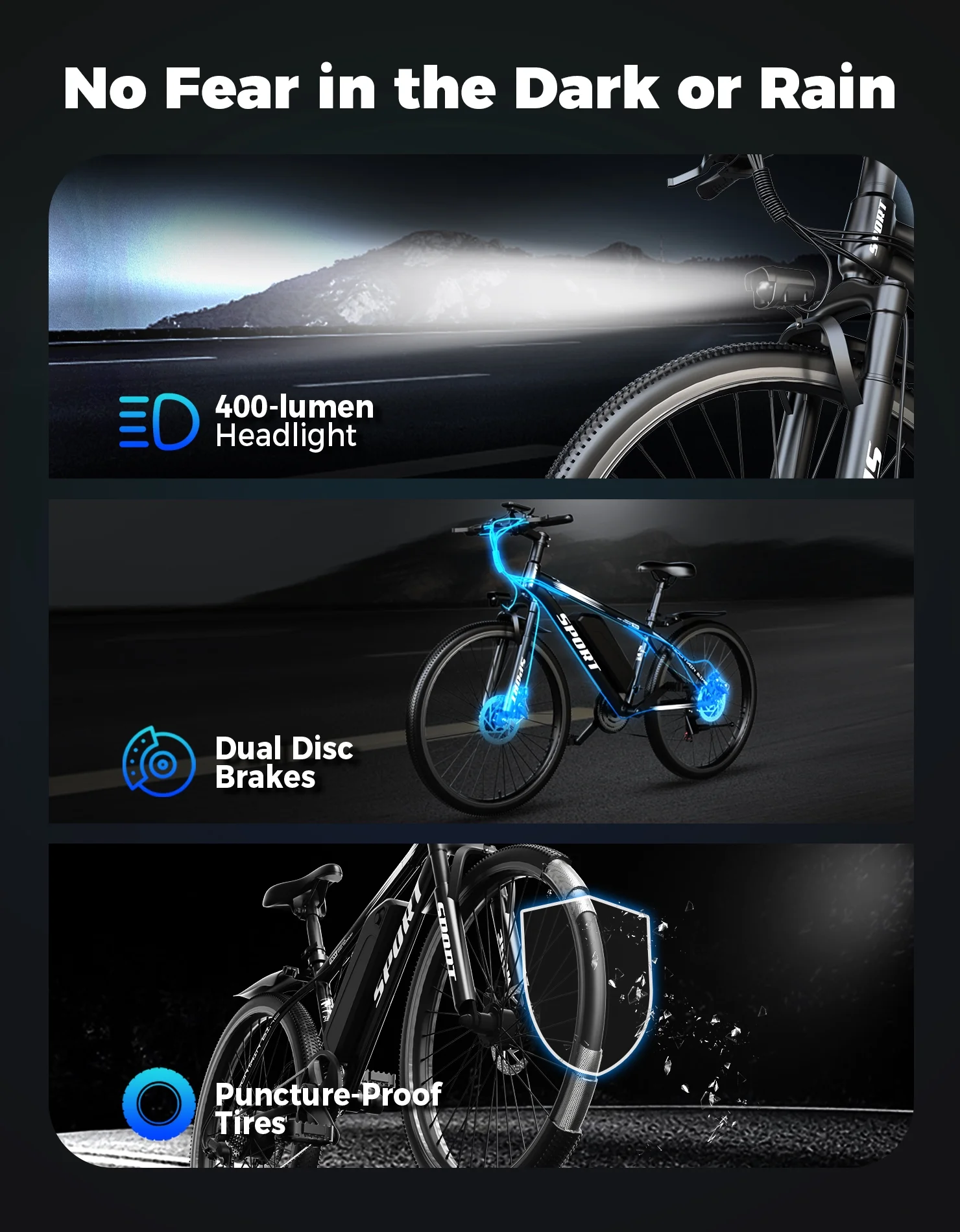 AZHAR Electric Bike for Adults, 26