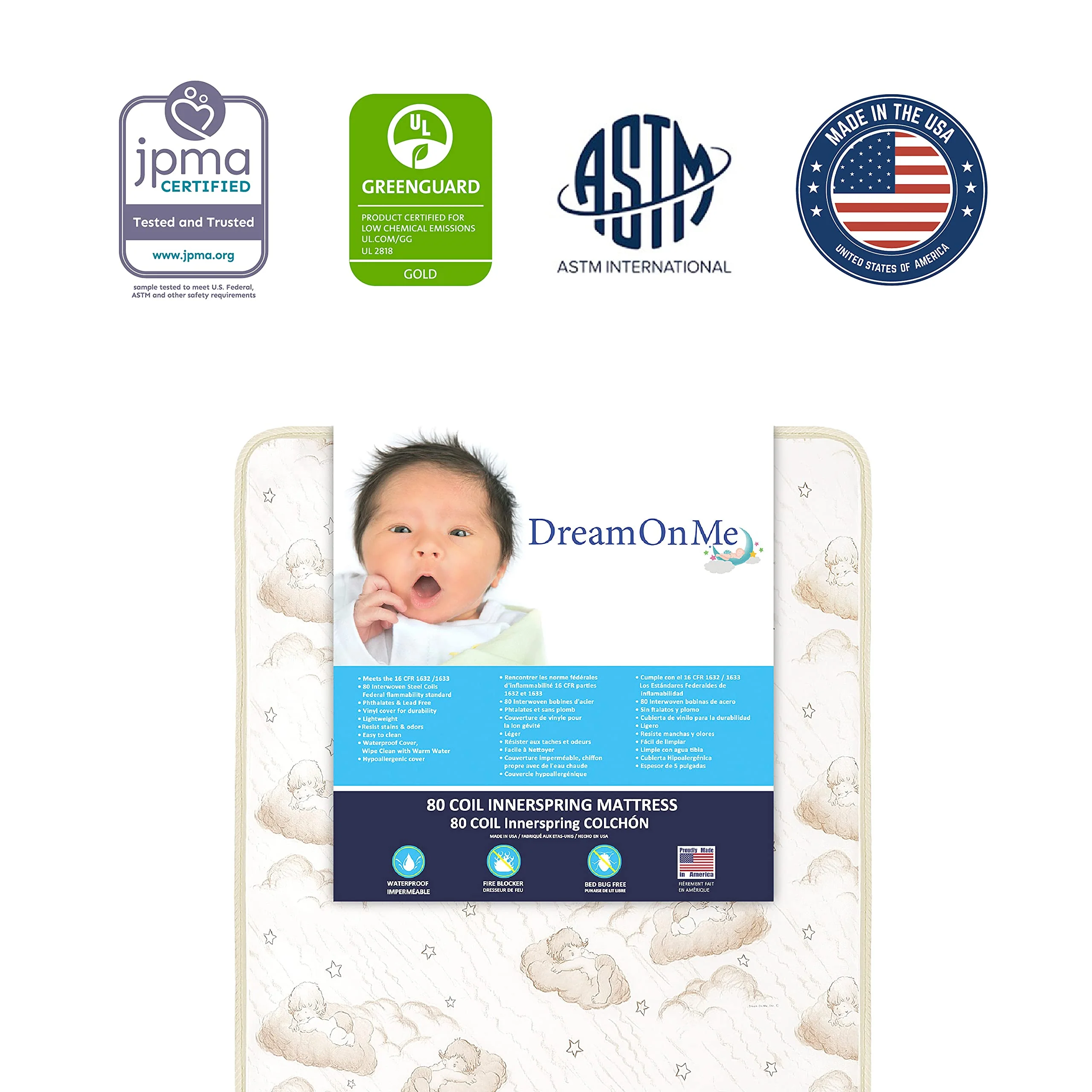 Dream On Me 2-in-1 Breathable Twilight 5 Spring Coil Crib and Toddler Bed Mattress