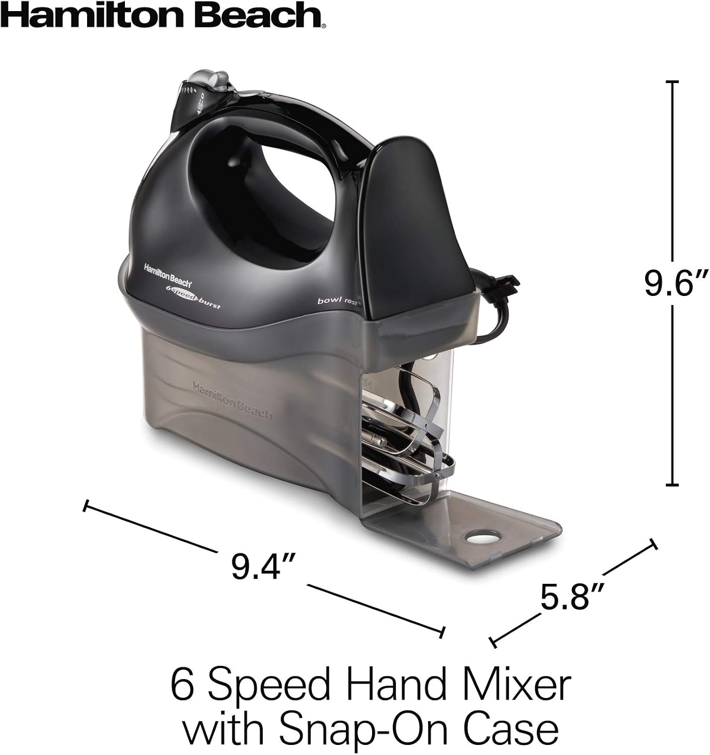 Hamilton Beach Power Deluxe 6-Speed Electric Hand Mixer With QuickBurst