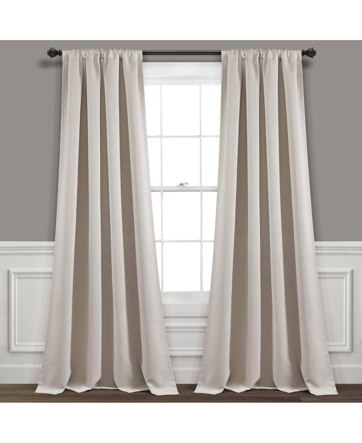 Lush D��cor Insulated Rod Pocket Blackout Window Curtain Panels Wheat 52x108 Set