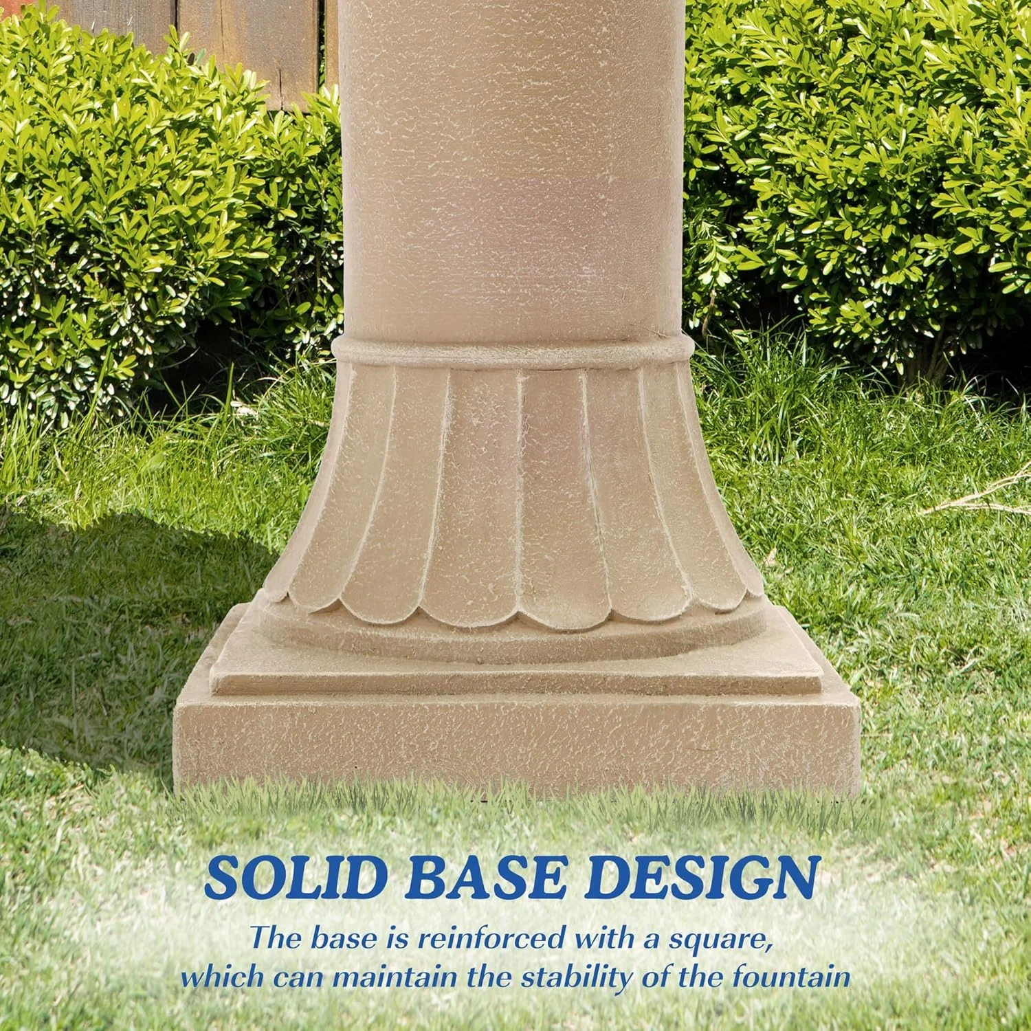 Italian Solar Water Fountains Outdoor Garden Decor 48.4''H Fountain and Waterfall, Large Cascading Indoor Floor-Standing Resin Bubbler Fountain Features W/Pump for Patio, Backyard - Image 7