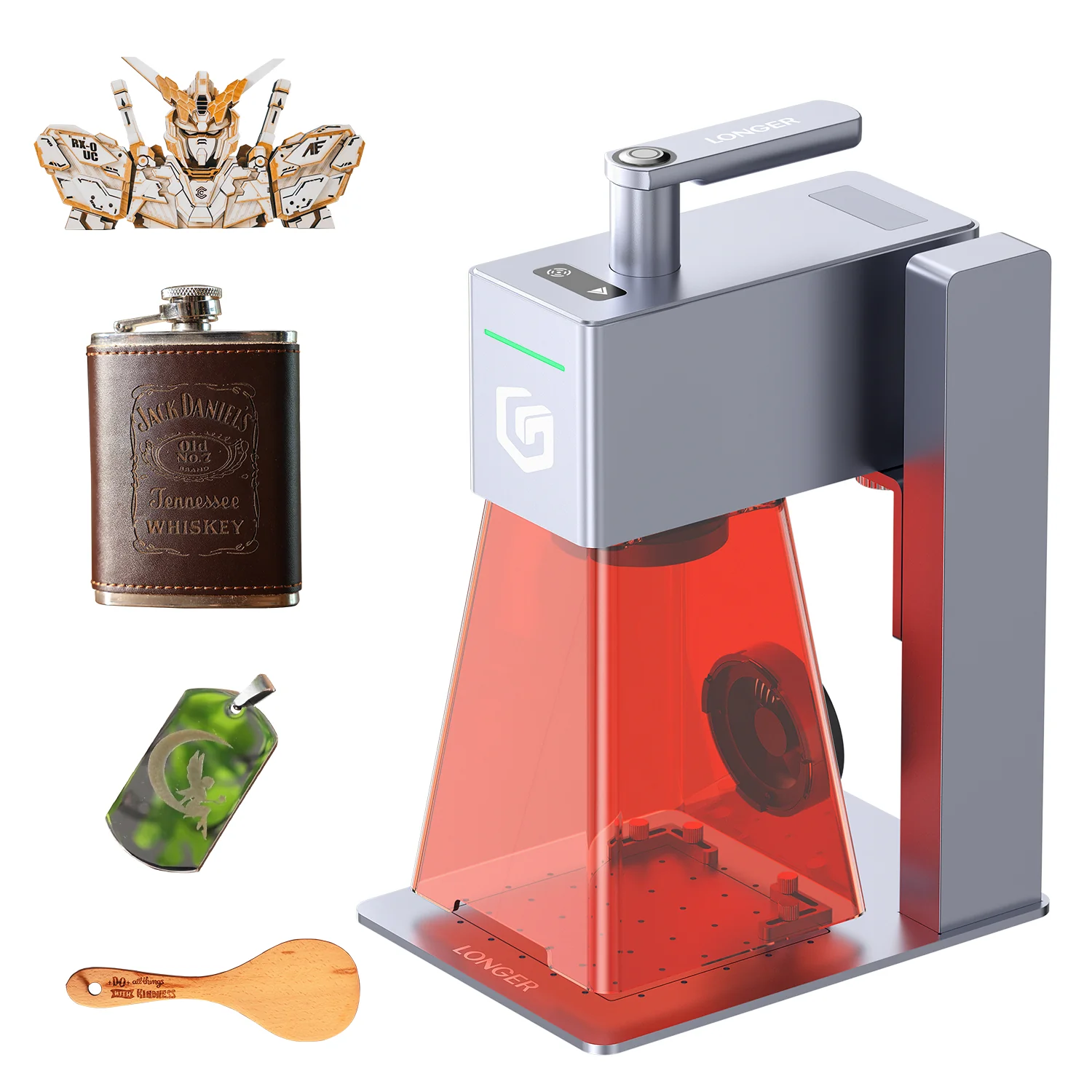 Graveur laser portable Longer Nano Pro, graveur et découpeur laser haute vitesse 5000 mm/s 12 W, précision de gravure 0,01 x 0,01 mm, outil de gravure DIY pour bois, acrylique, cuir, tissu, métal, céramique
