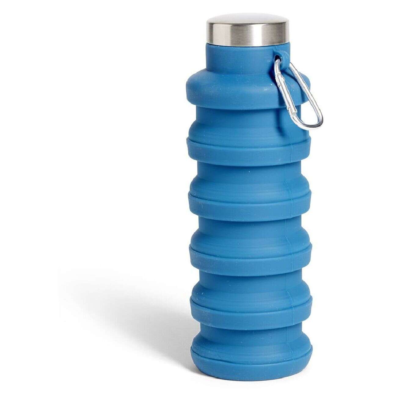 Bouteille rétractable 480ml inox et silicone vert gris Ø7xH19cm