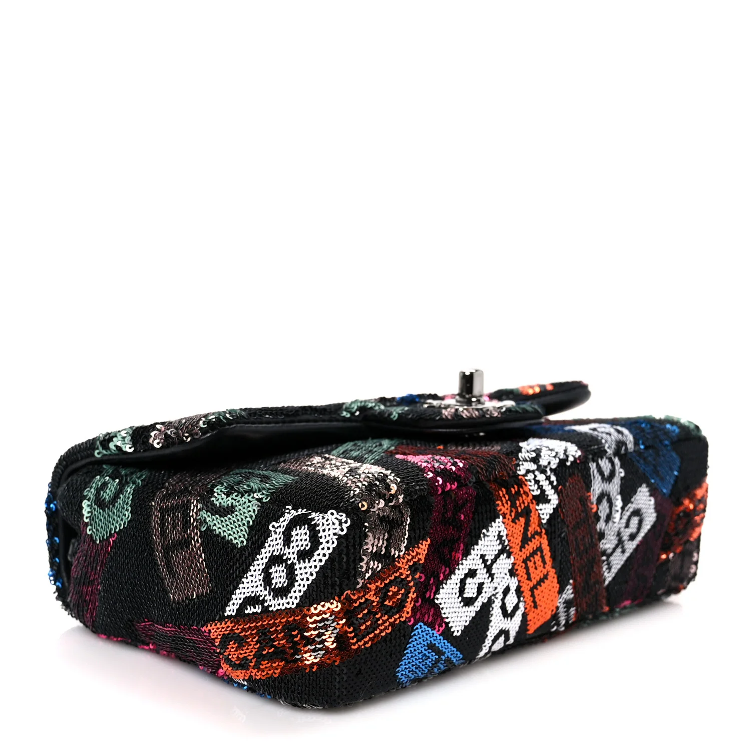 Sequin Logo Small Flap Ruthenium Multicolor