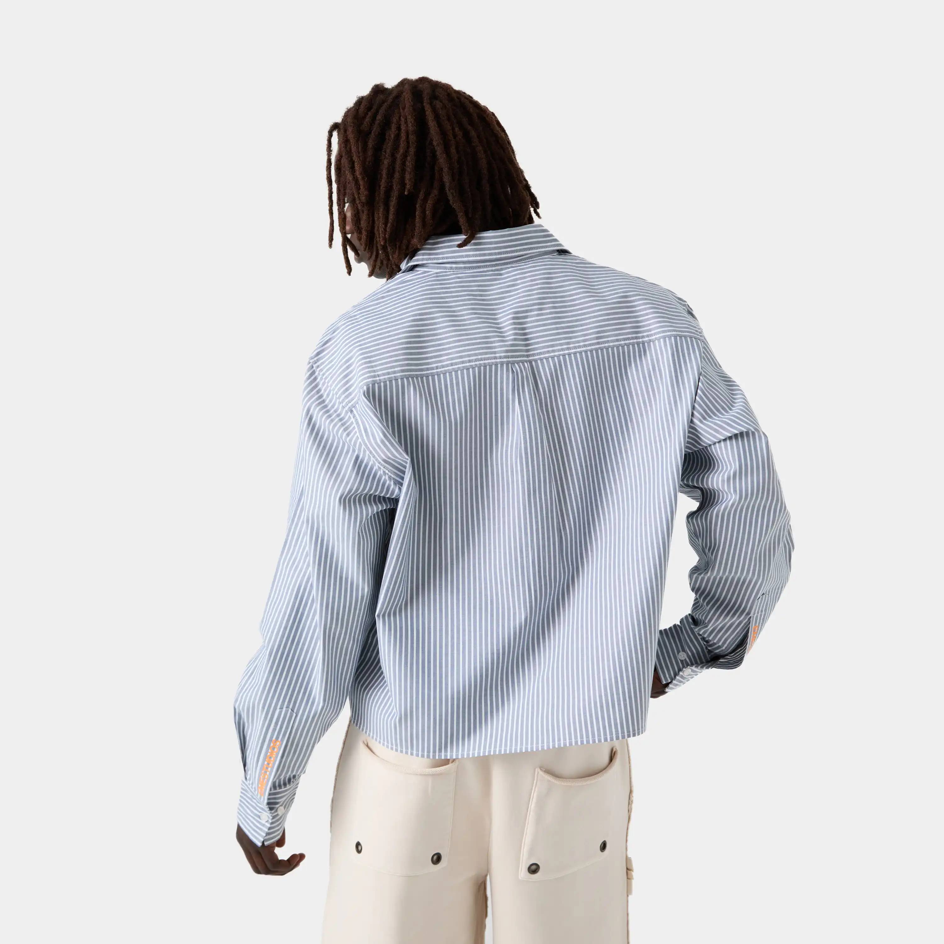 Soid Navy Striped Shirt