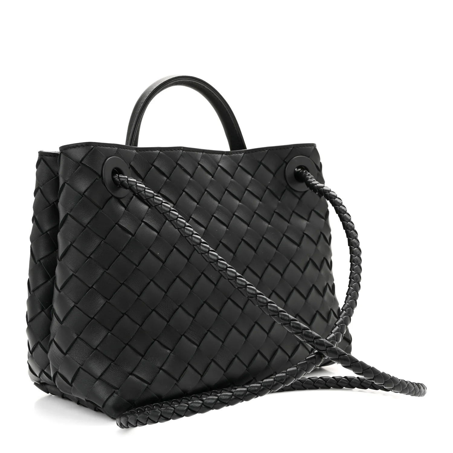 Nappa Intrecciato Small Andiamo Shoulder Bag Black