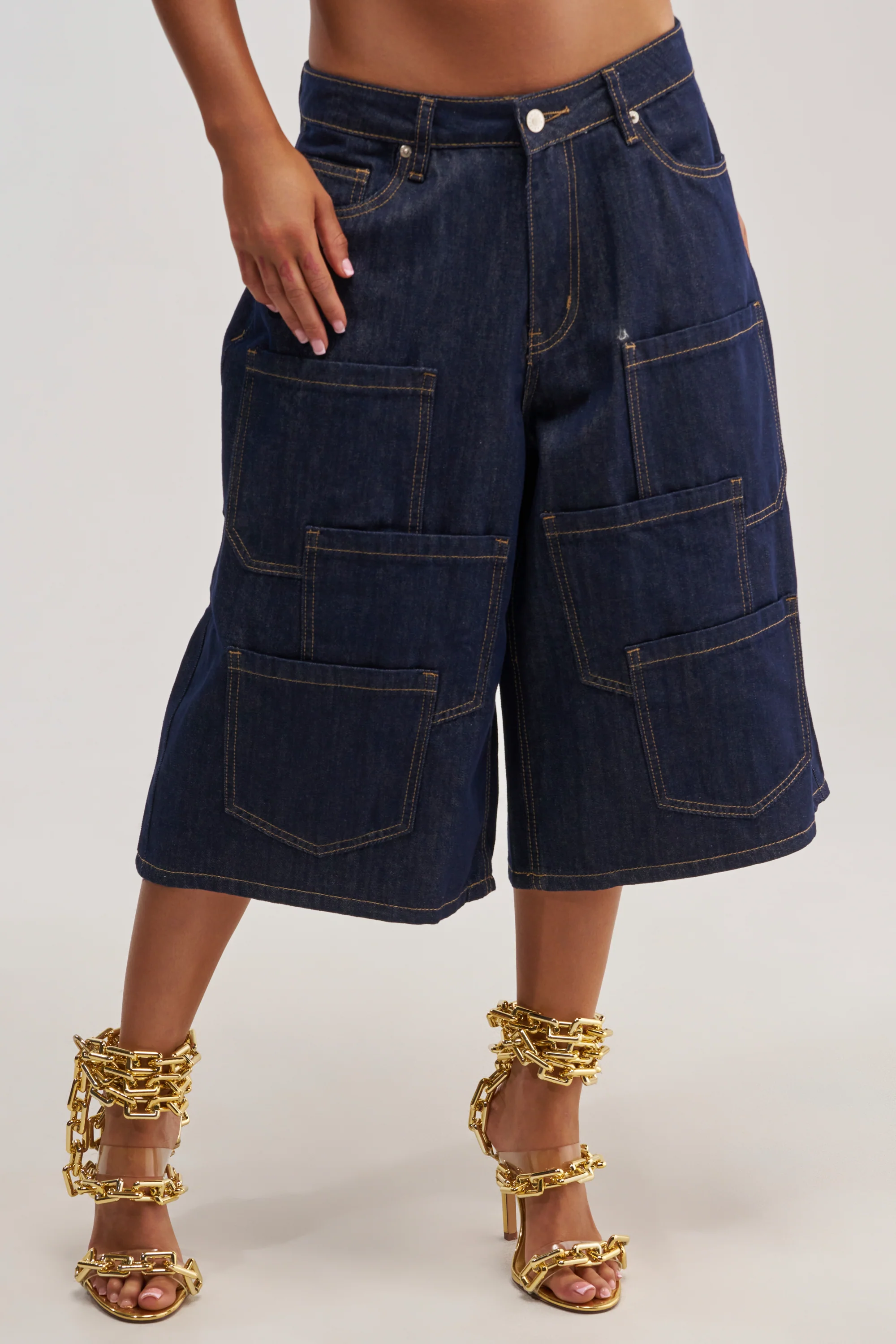 POCKETS ALL OVER DENIM CULOTTE - Akira Store