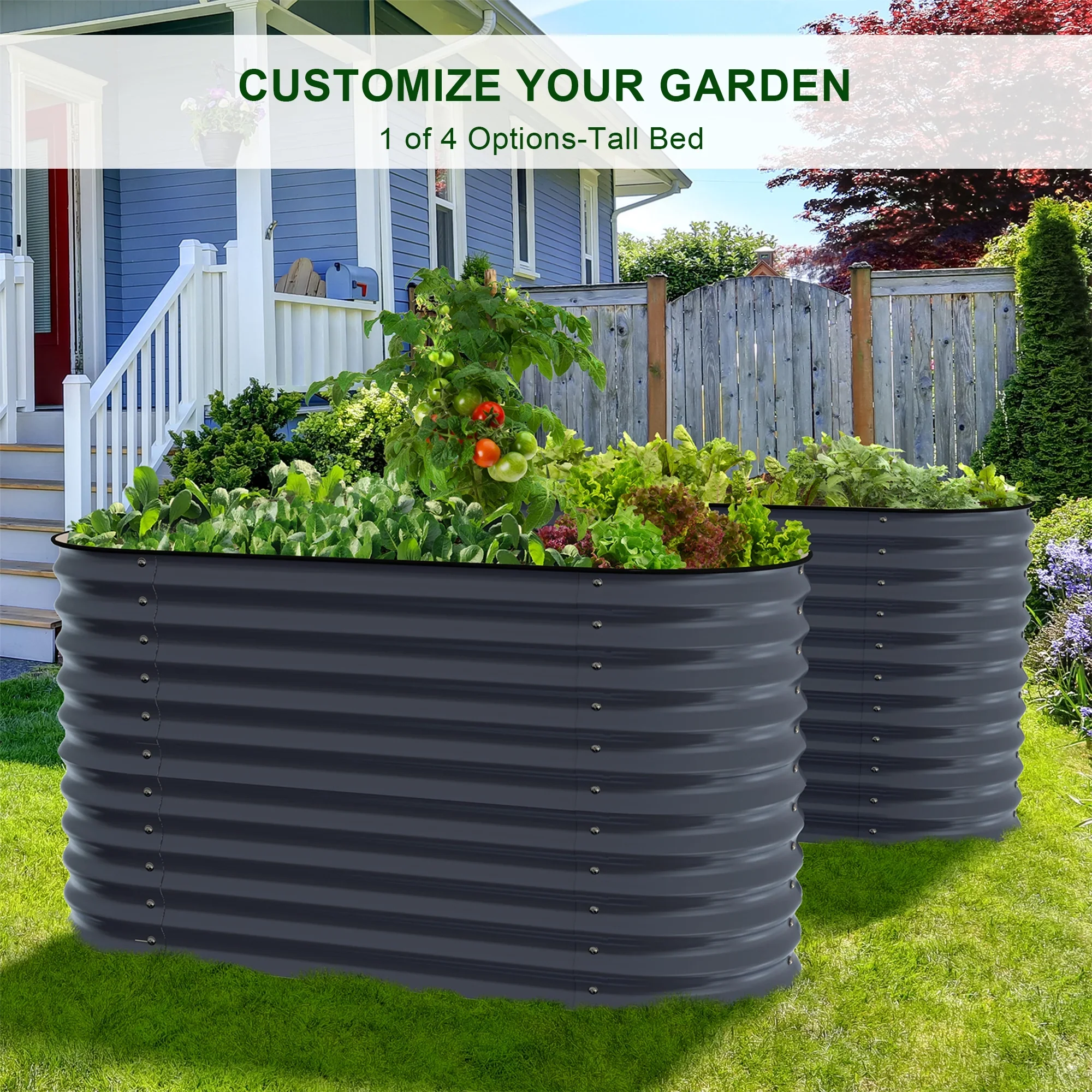 Olle 4-Style Modular Galvanized Raised Garden Beds [Build 1 of 4 Configurations]