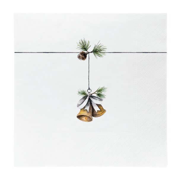 Lunsjserviett 33x33 cm 20 stk christmas bells