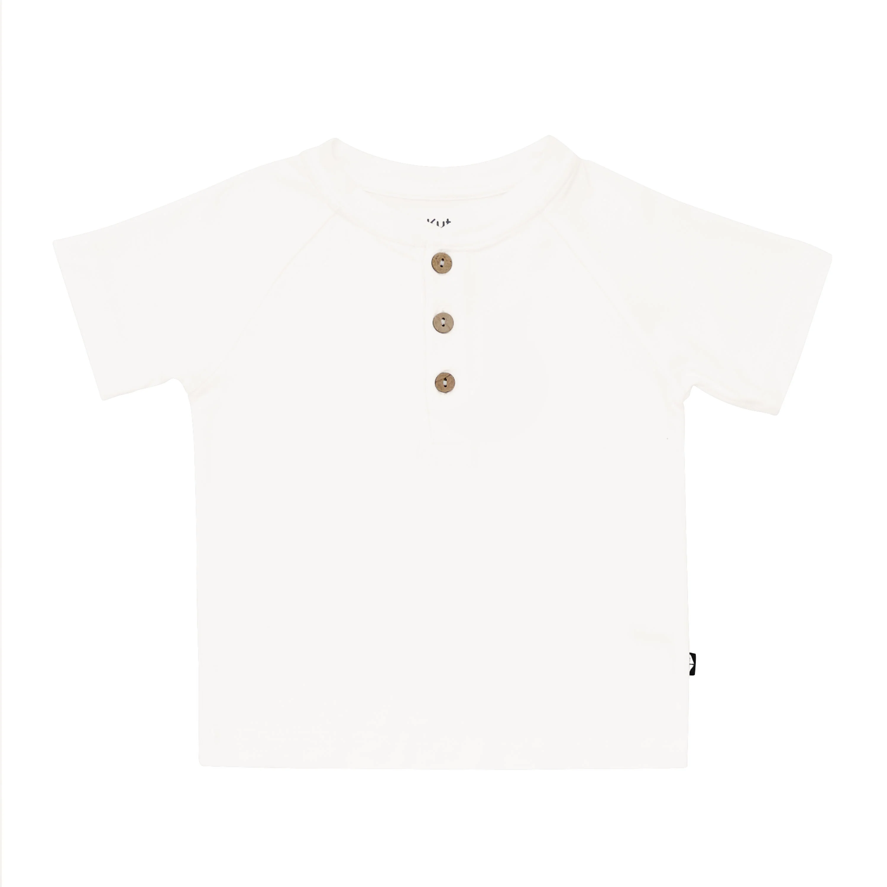 Short Sleeve Toddler Henley Tee in Cloud