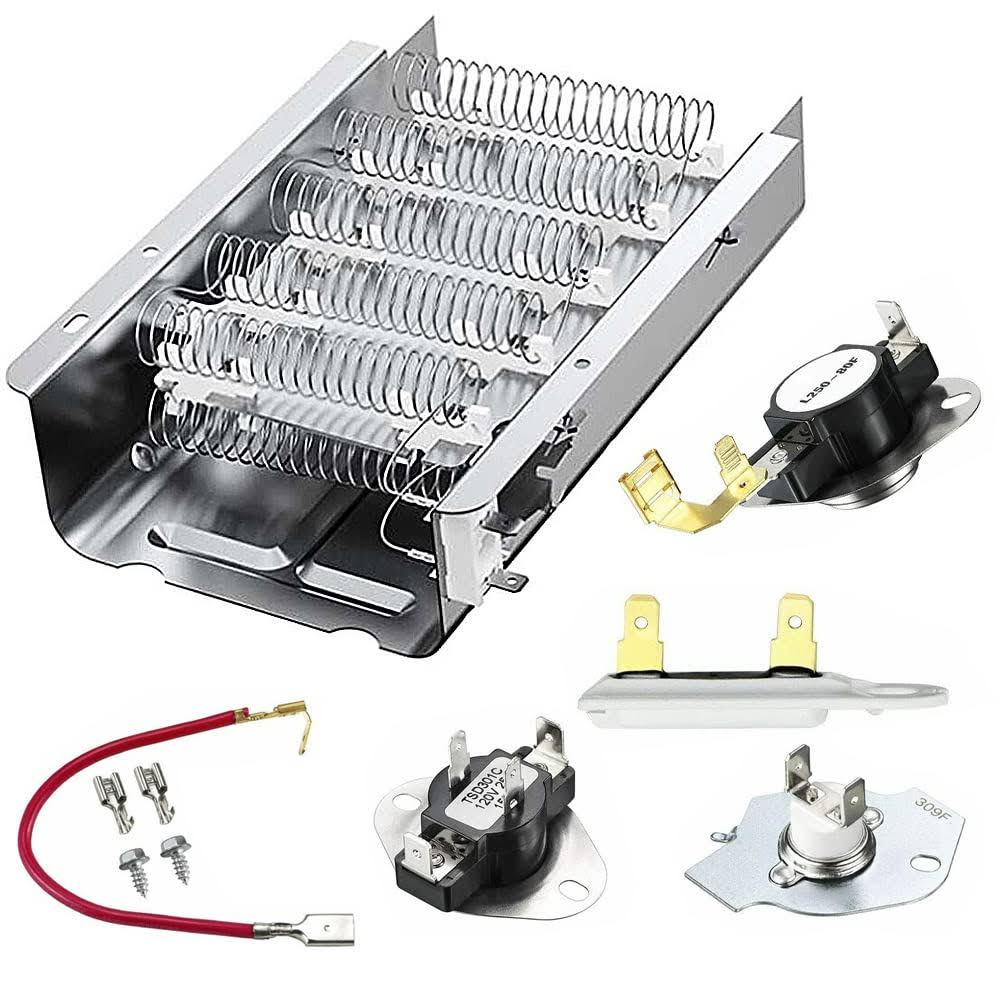 Dryer Heating Element Kit for Kenmore Series 70, 80 and 500 Dryers, Heating Element Kit Replacement Parts for Amana NED4655EW0/NED4655EW01,