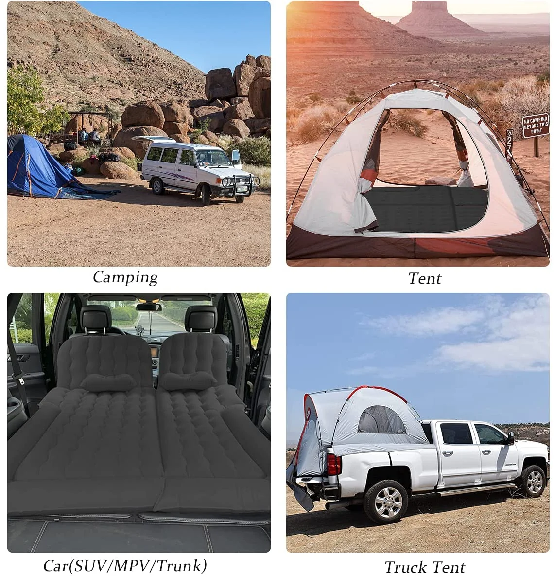 3 in 1 SUV Air Matterss | Car Mattress with Electric Air Pump-2 Support Fillers 2 Pillows Fits SUV|MPV|Minivan for Road Trip Camping Black(Black Suv Mattress) - Image 7