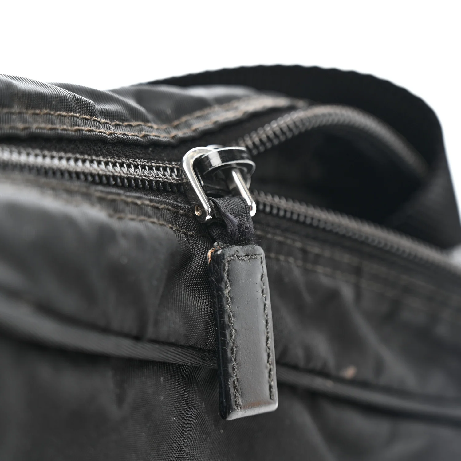 Tessuto Nylon Triangle Shoulder Bag Black