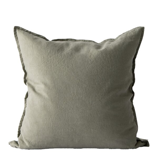 Putetrekk lin 50x50 cm olive