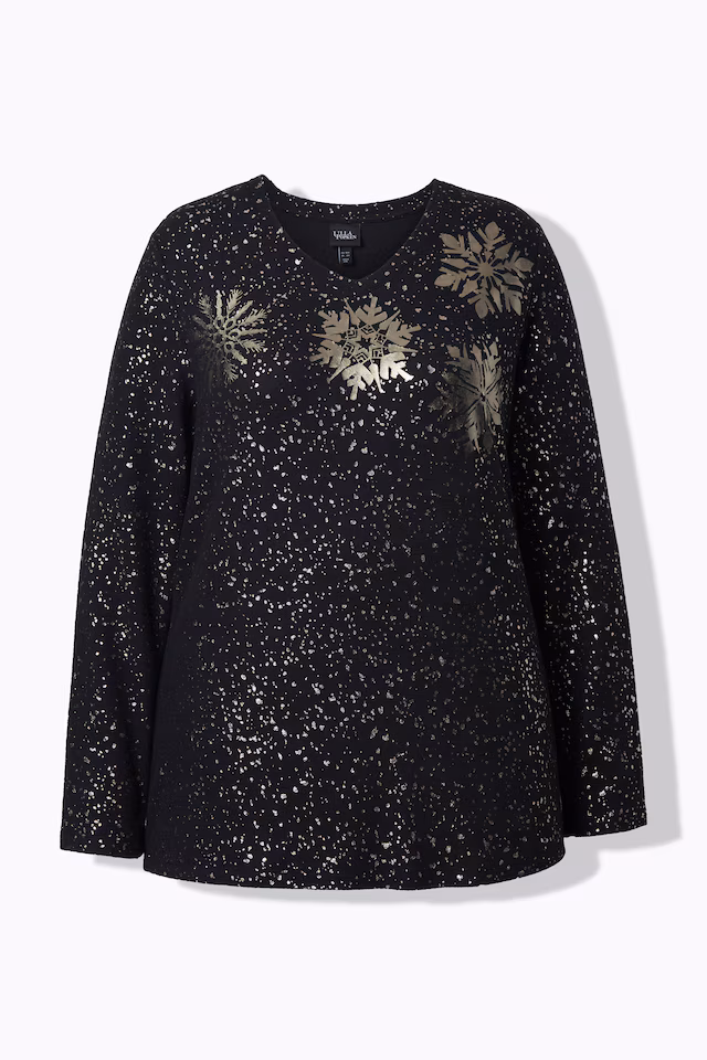Metallic Snowflake Sweatshirt