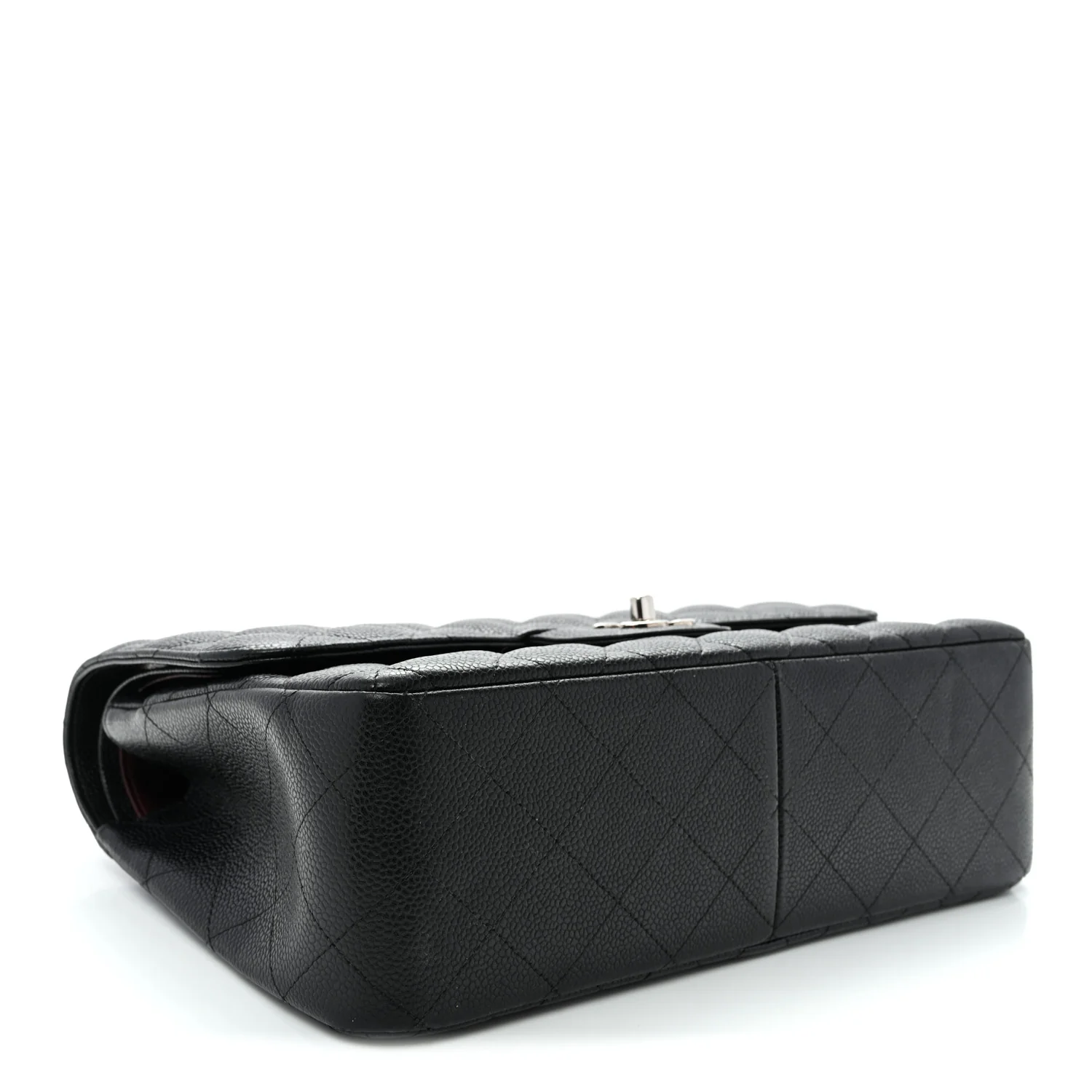 Caviar Quilted Jumbo Double Flap Black