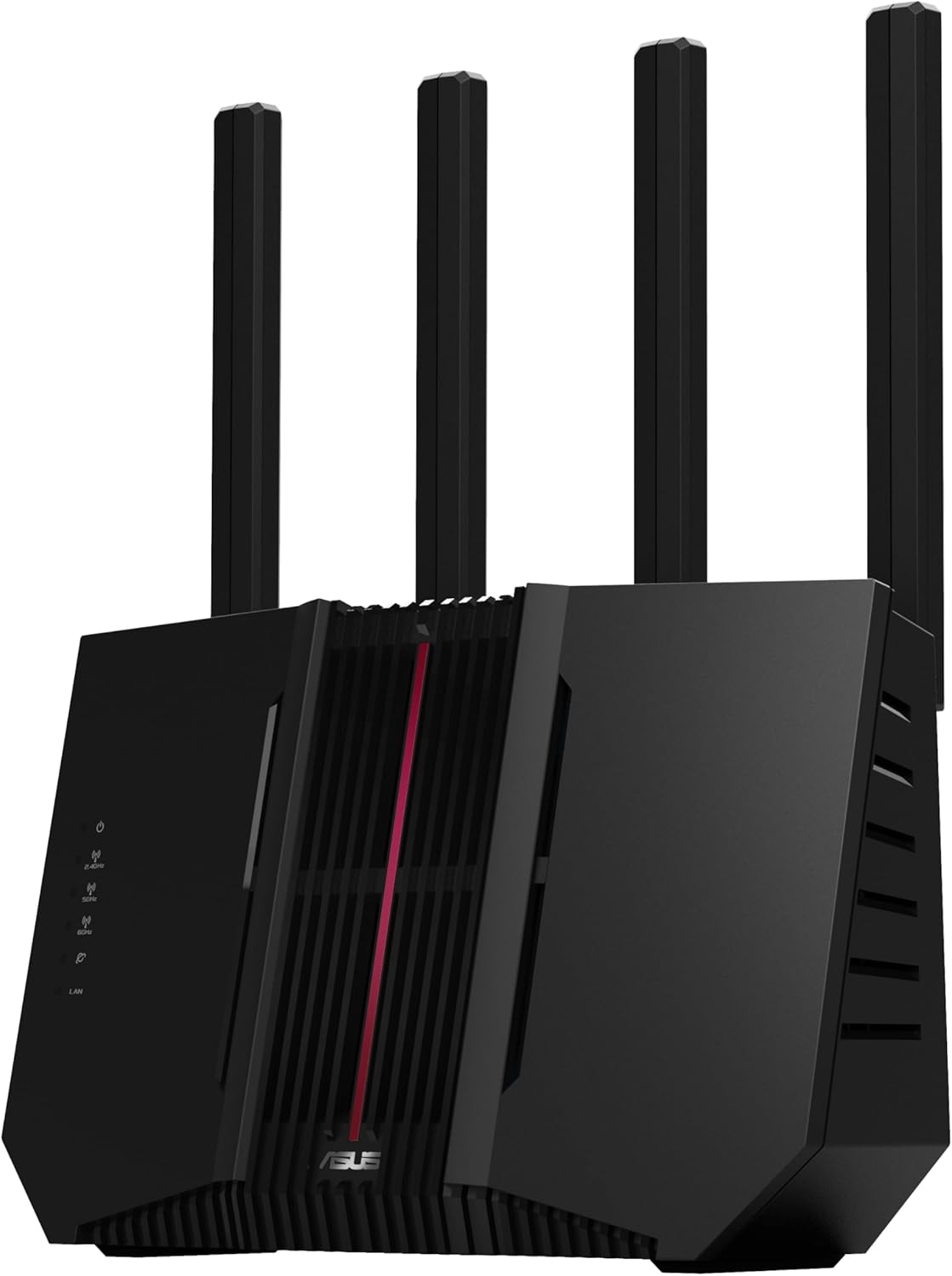 ASUS RT-BE92U BE9700 Tri-Band WiFi 7 Router  Supports New 320MHz Bandwidth & 4096-QAM  MLO  AI WAN Detection  AiMesh Support  Subscription-Free Network Security & Comprehensive VPN Features