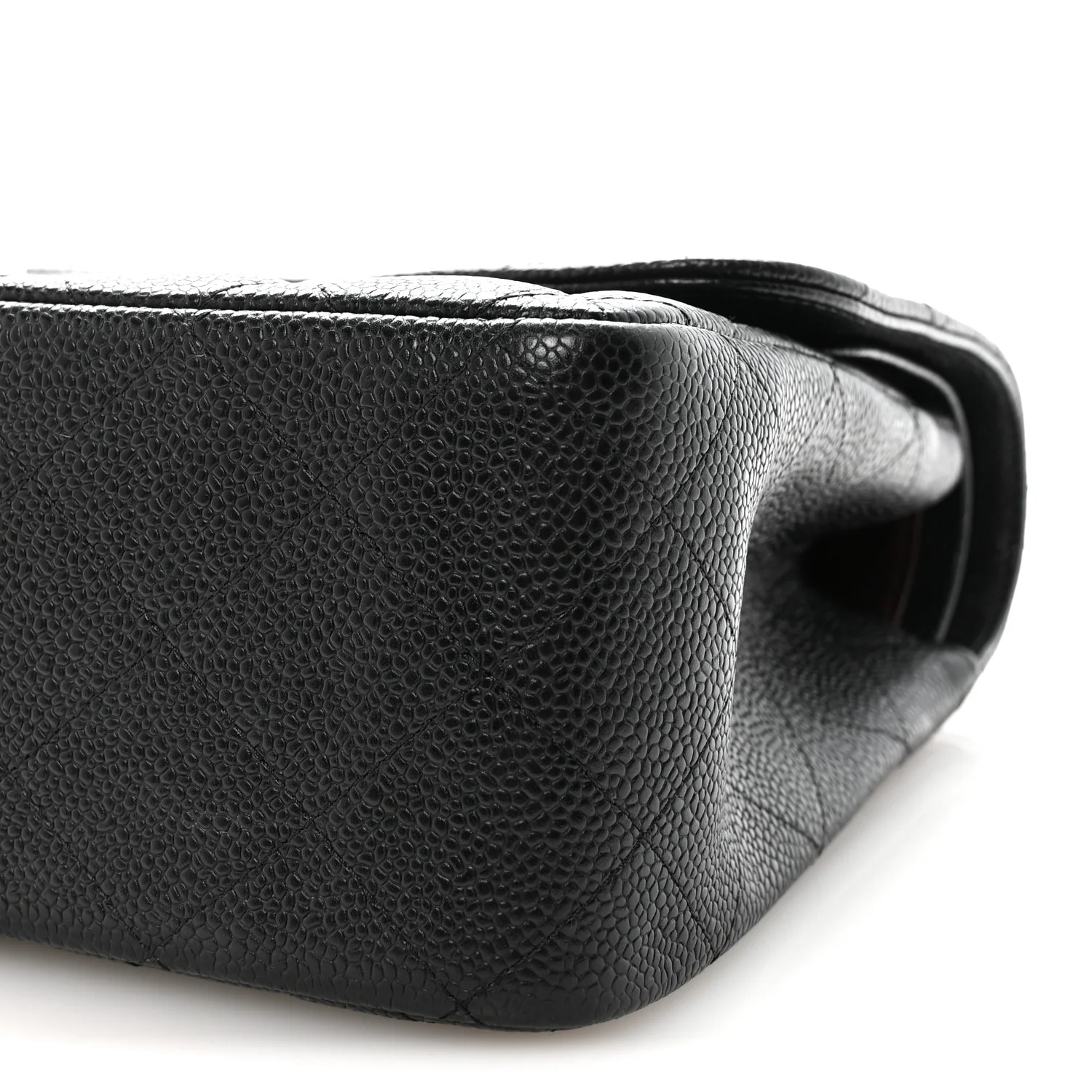 Caviar Quilted Jumbo Double Flap Black